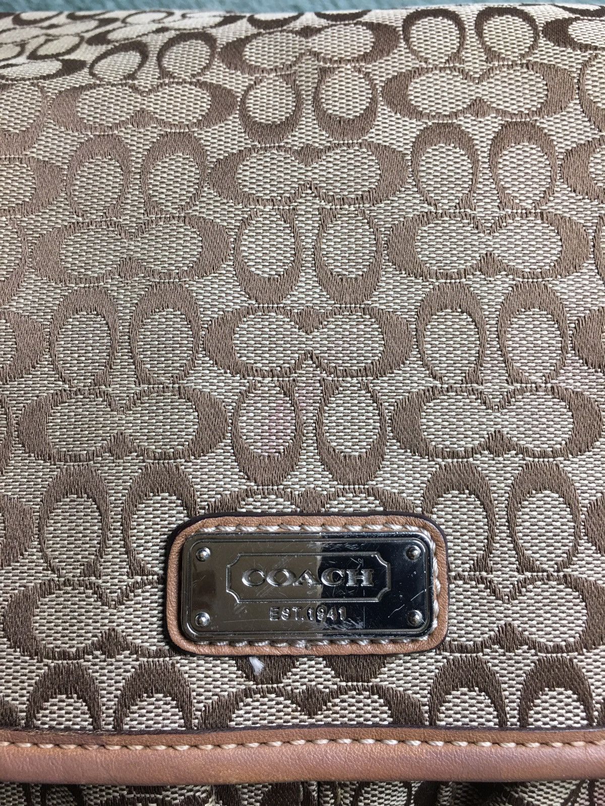 Coach COACH Vintage Monogram Logo Canvas Messenger Shoulder Bag Size ONE SIZE - 3 Thumbnail