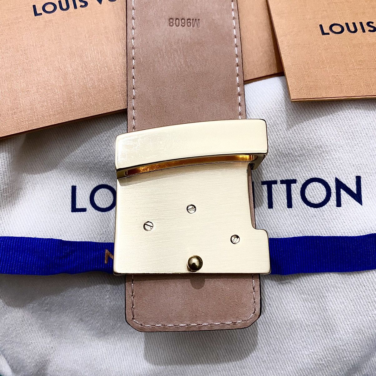 Louis Vuitton LOUIS VUITTON 40 Mono 95 Gold Buckle Belt Complete Set NEW! Size 38 - 5 Thumbnail