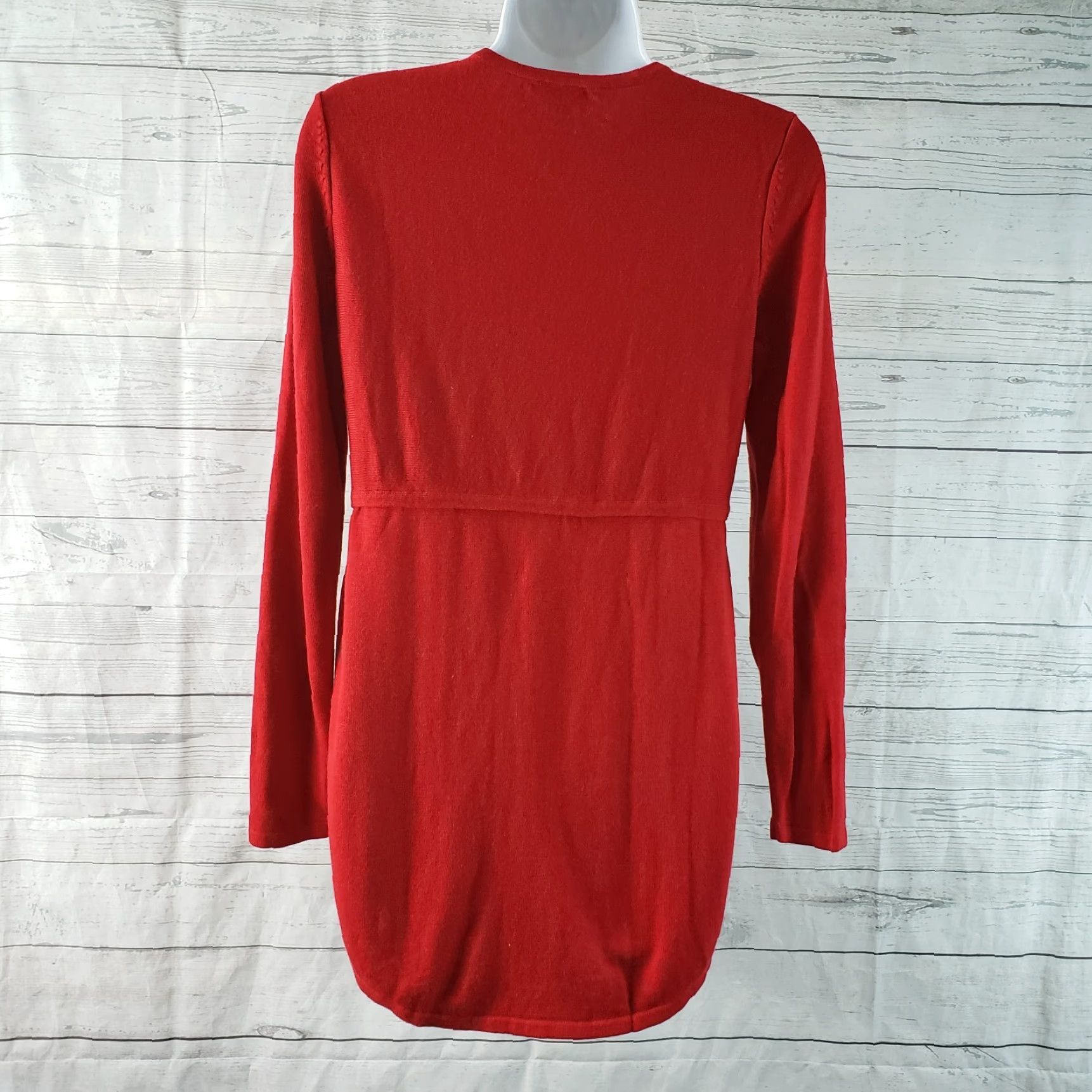J. Jill VINTAGE J Jill Womens Sweater XS Solid Red Long Sleeve Viscose Wool Blend Size XS / US 0-2 / IT 36-38 - 4 Thumbnail