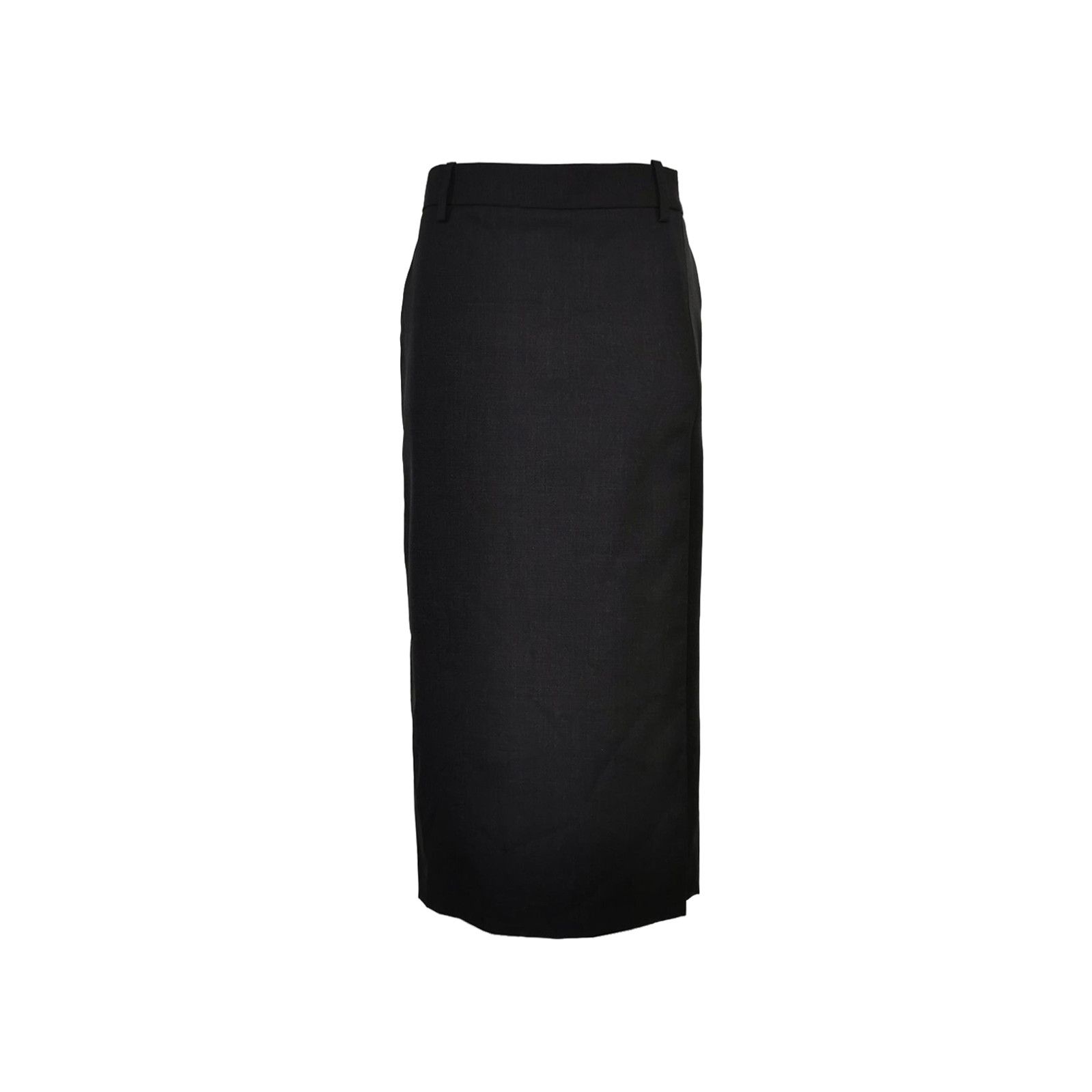 Prada Prada Classic Black Wool Midi Skirt 0089 Size 40" / US 18 - 1 Thumbnail