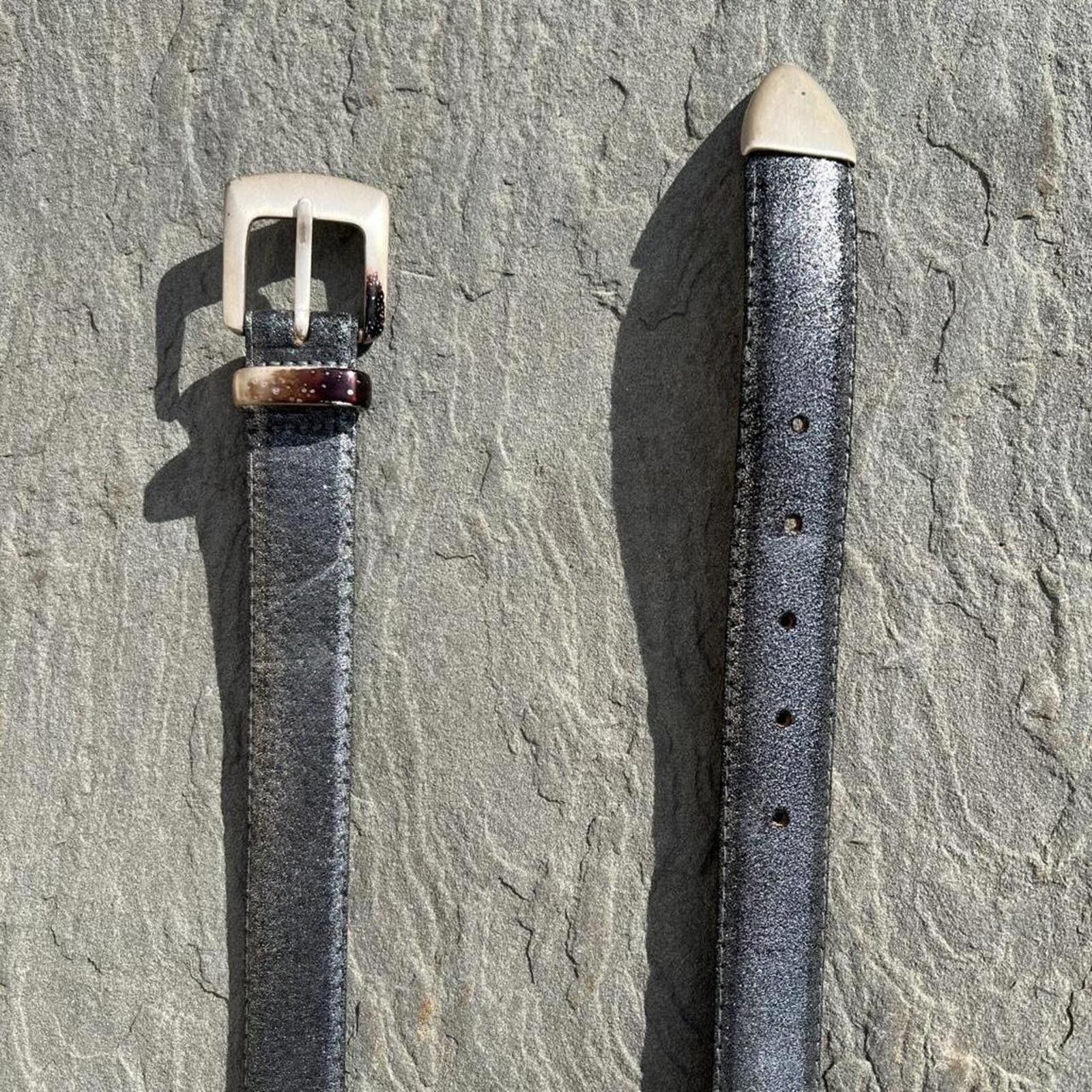 Other Vintage 90s Silver Coated Metal Tip Belt Size ONE SIZE - 2 Thumbnail