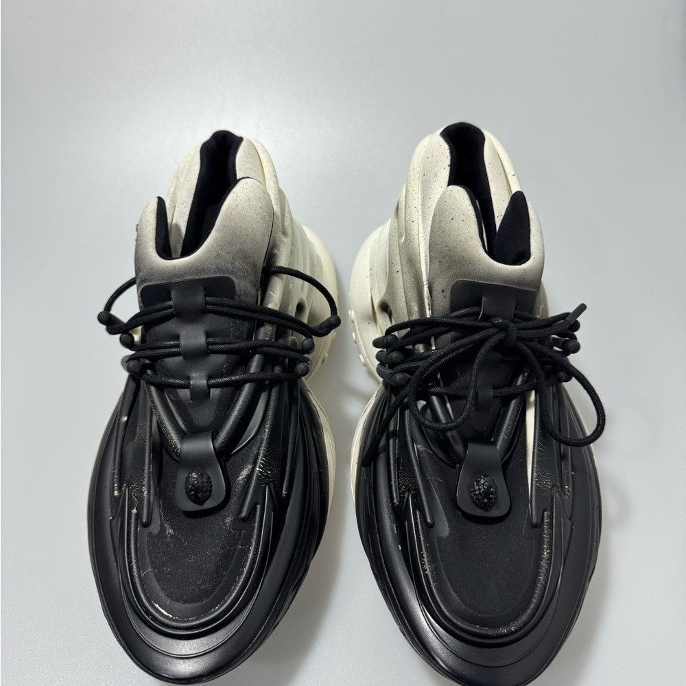 Balmain Balmain Unicorn Neoprene & RubberizedLeather Layered Sneaker Size US 7 / EU 40 - 2 Thumbnail