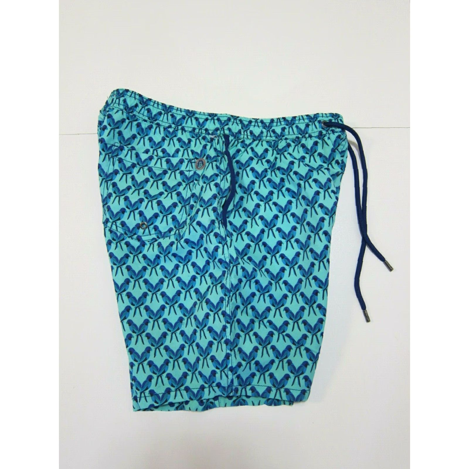 Swims Mr. Swim 100% Nylon Parakeet Bird Blue Lined Board Shorts Men Medium Beach Swim Bottom Size US 31 - 6 Thumbnail