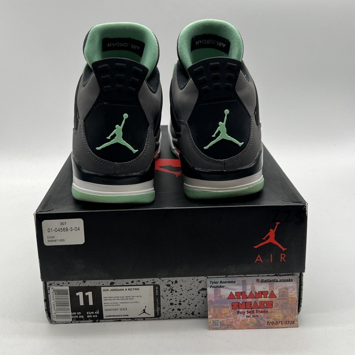 Jordan Brand Air Jordan 4 green glow Size US 11 / EU 44 - 3 Thumbnail