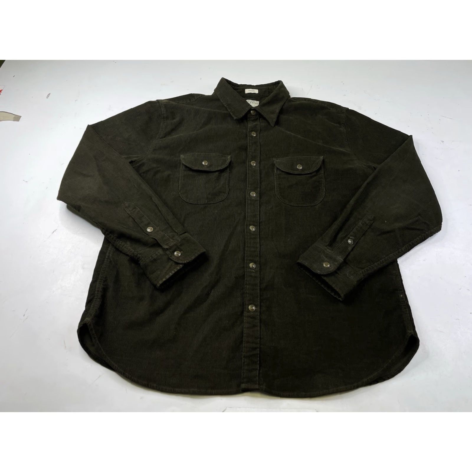 J.Crew J.CREW Shirt Men 2XL GREEN Stretch Corduroy Overshirt Utility Pockets Button-Up Collared Western Casual Size US XXL / EU 58 / 5 - 2 Thumbnail