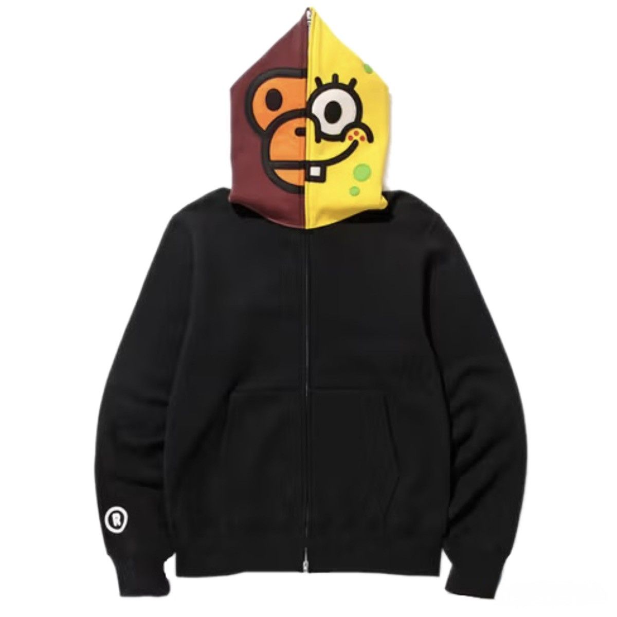 Bape x SpongeBob Baby Milo Face Full Zip Hoodie Black 2014