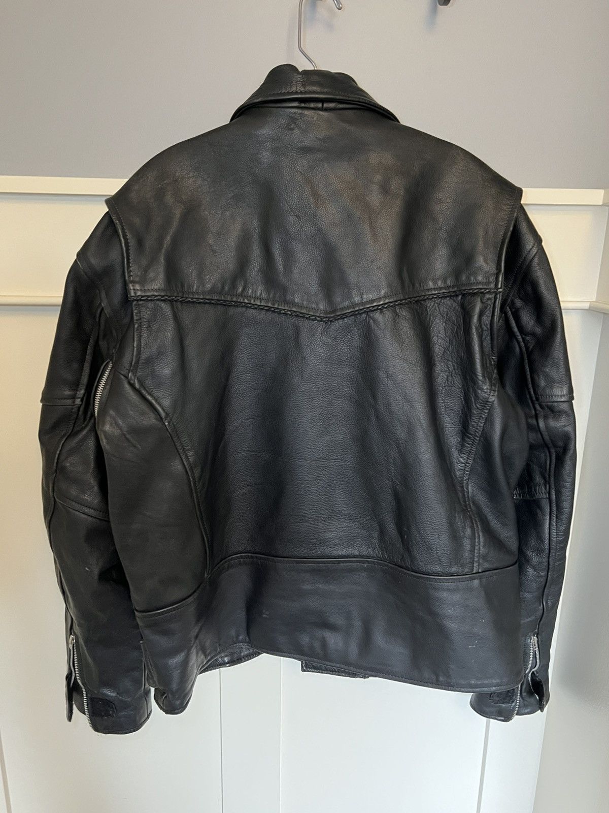 Vintage Vintage heavy leather biker jacket Size US XXL / EU 58 / 5 - 2 Thumbnail