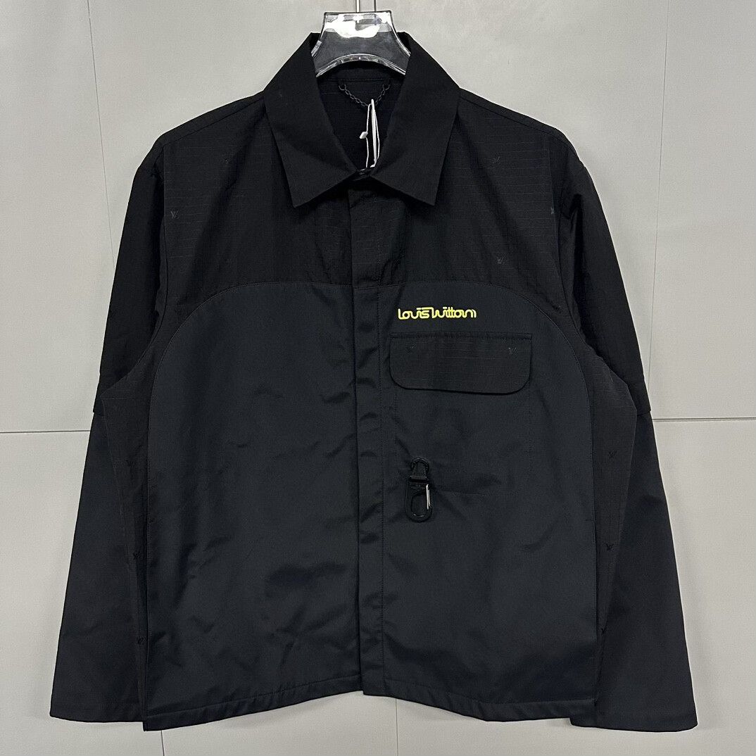 Louis Vuitton louis vuitton black embroidered logo shirt jacket Size US L / EU 52-54 / 3 - 1 Thumbnail