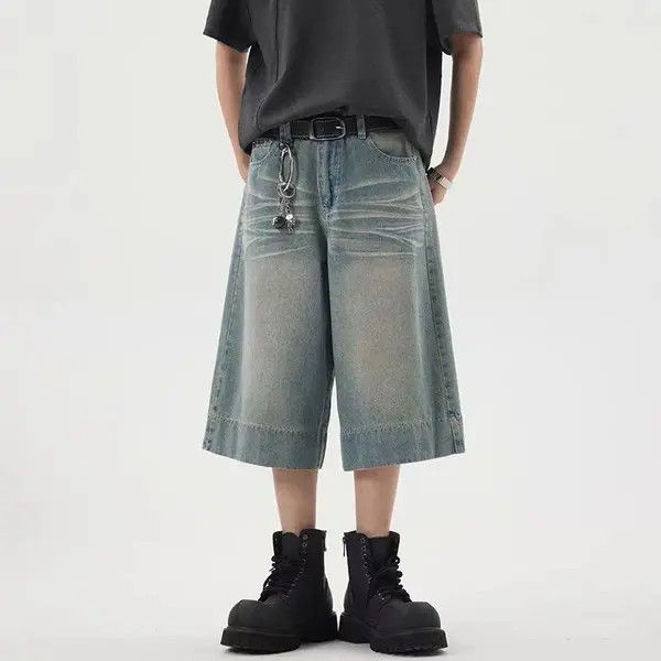 Japanese Brand VIBE Vintage washed haze blue loose denim shorts Size US 32 / EU 48 - 6 Thumbnail