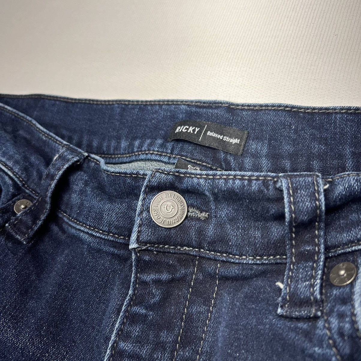 True Religion True Religion Jeans Blue Ricky Relaxed Straight Denim Flap Size US 36 / EU 52 - 6 Thumbnail