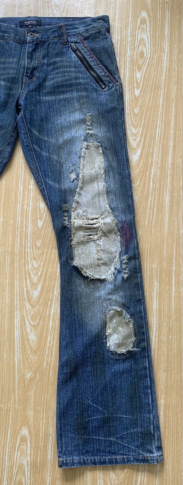In The Attic Rare Distressed In The Attic Flare Denim Jeans Pants Size US 31 - 11 Thumbnail