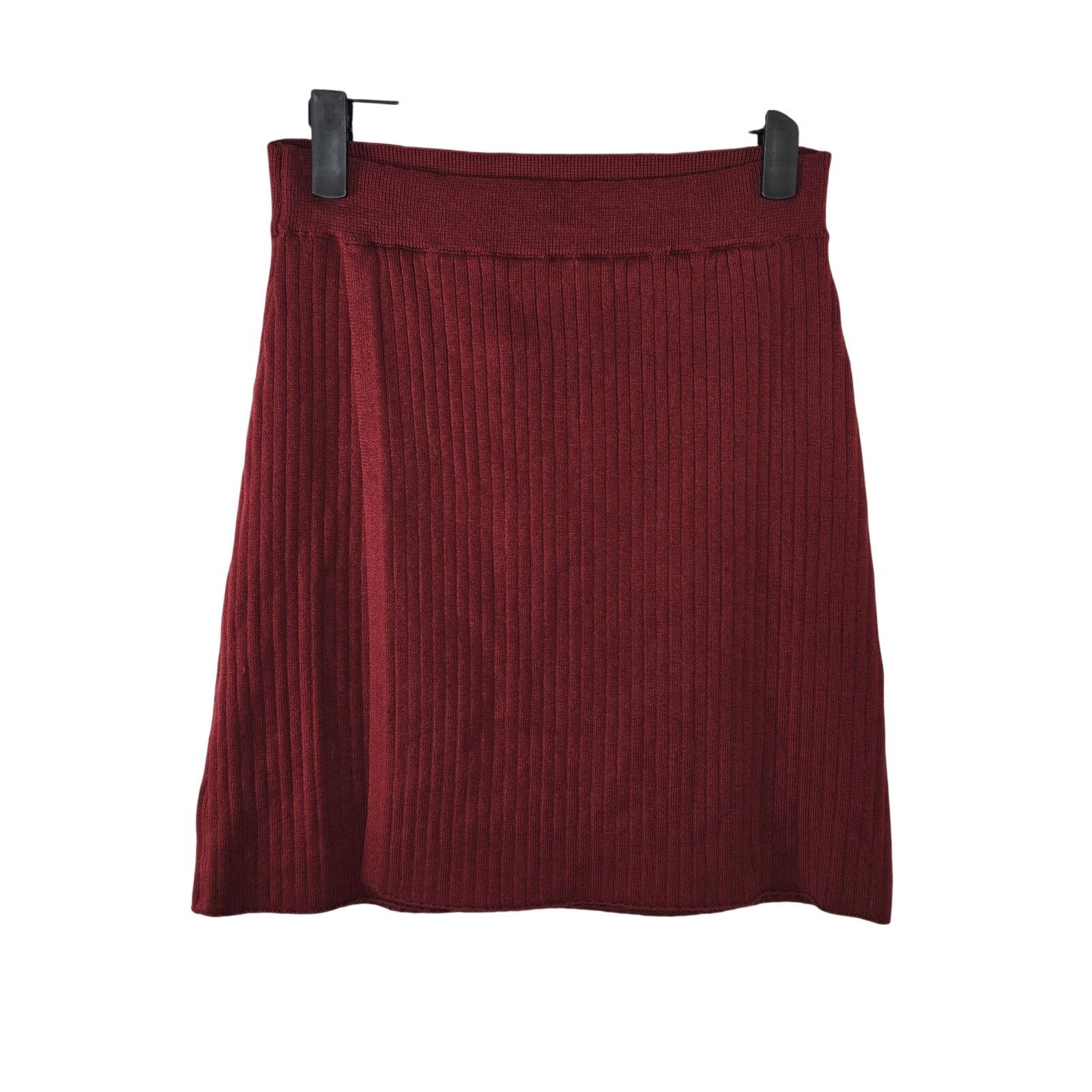 Free People Free People Wine Faux Wrap Ribbed Knit Skirt Size Medium NWT Size 24" / US 00 / IT 34 - 3 Thumbnail