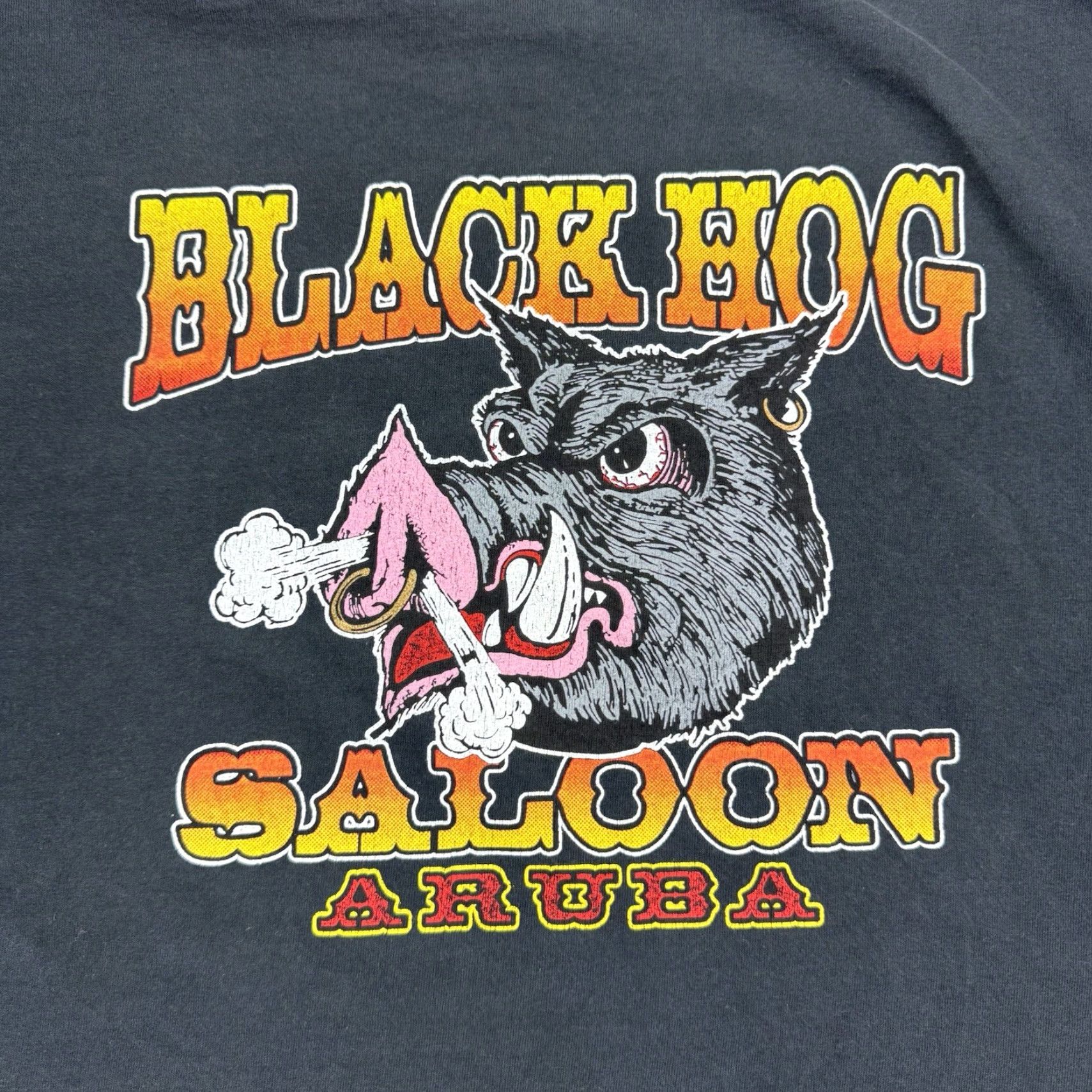Delta VINTAGE Delta Hog Saloon T Shirt Adult XL Black Biker Grunge Punk Bar Y2K Mens XLarge Short Sleeve Crew Neck Vintage 1990s 2000s Size US XL / EU 56 / 4 - 2 Thumbnail