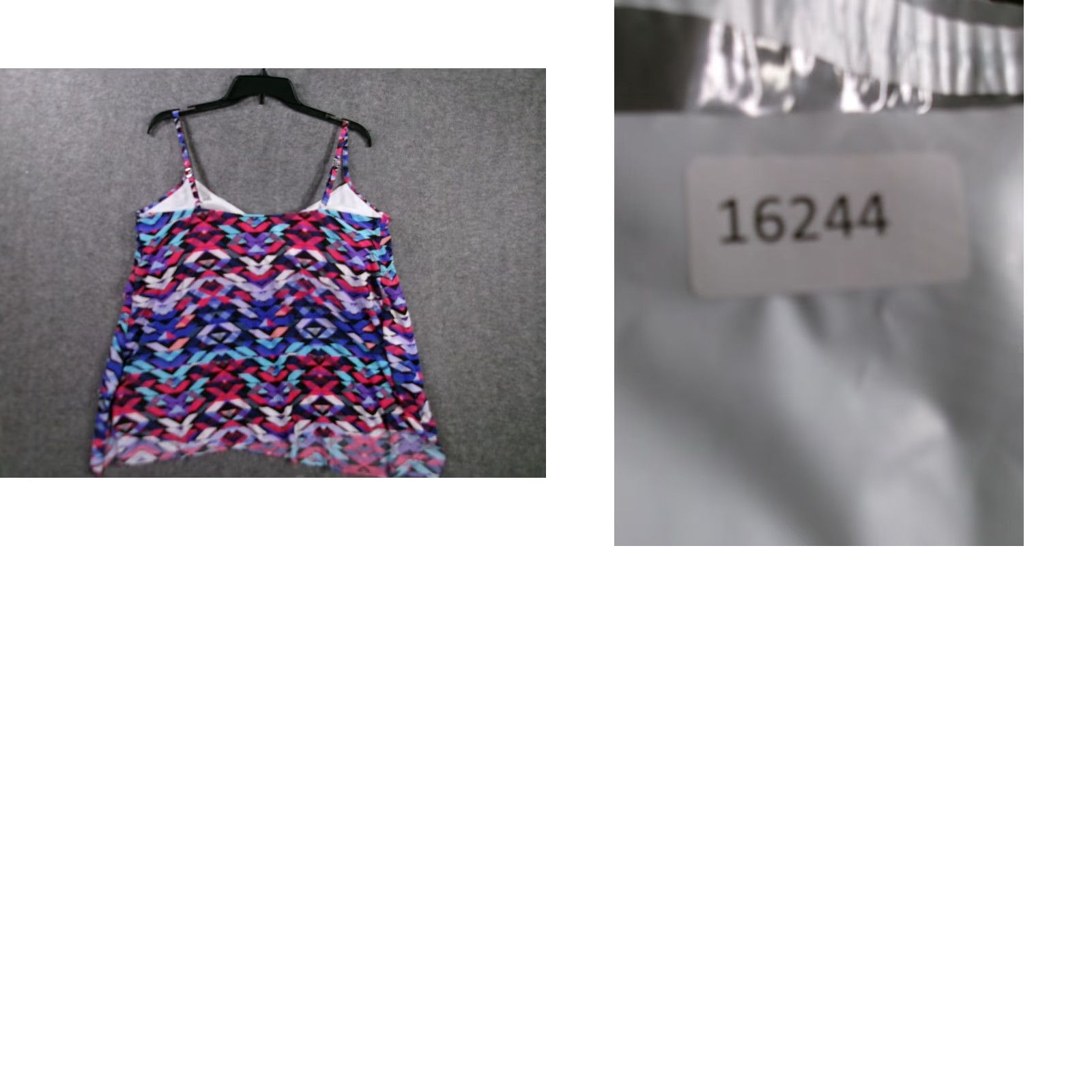 AQUA Aqua Green Tankini Top Womens XL Geometric Print Adjustable Straps Lined Vibrant Size XL / US 12-14 / IT 48-50 - 8 Thumbnail