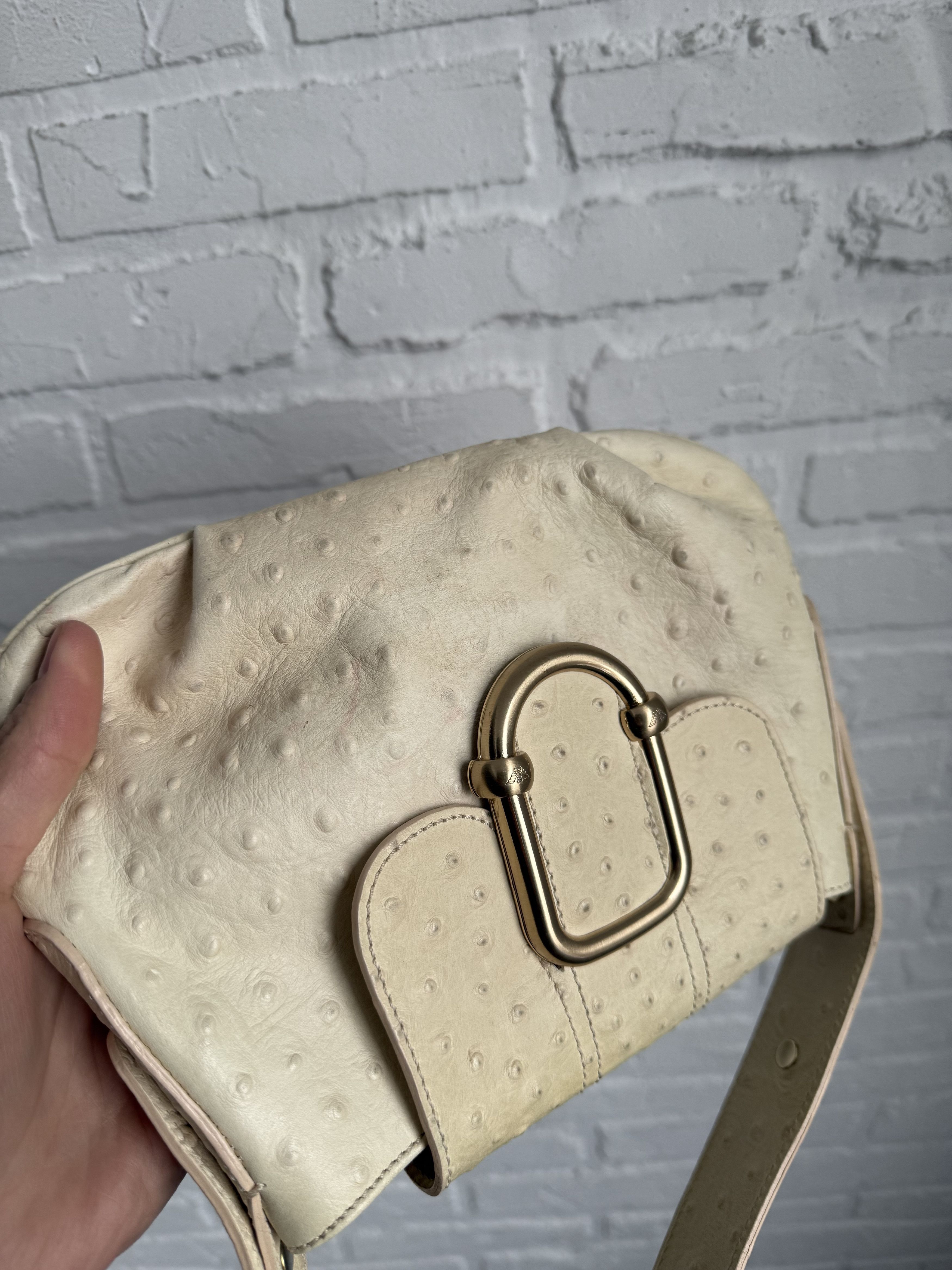 Emporio Armani Vintage 2000s Emporio Armani ostrich leather hand bag Size ONE SIZE - 12 Thumbnail