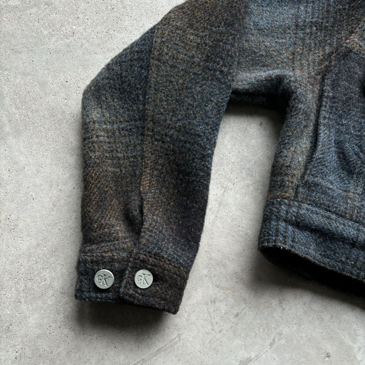 Calvin Klein × Vintage vintage 90s CALVIN KLEIN JEANS Plaid Wool Cropped jacket Size S / US 4 / IT 40 - 3 Thumbnail