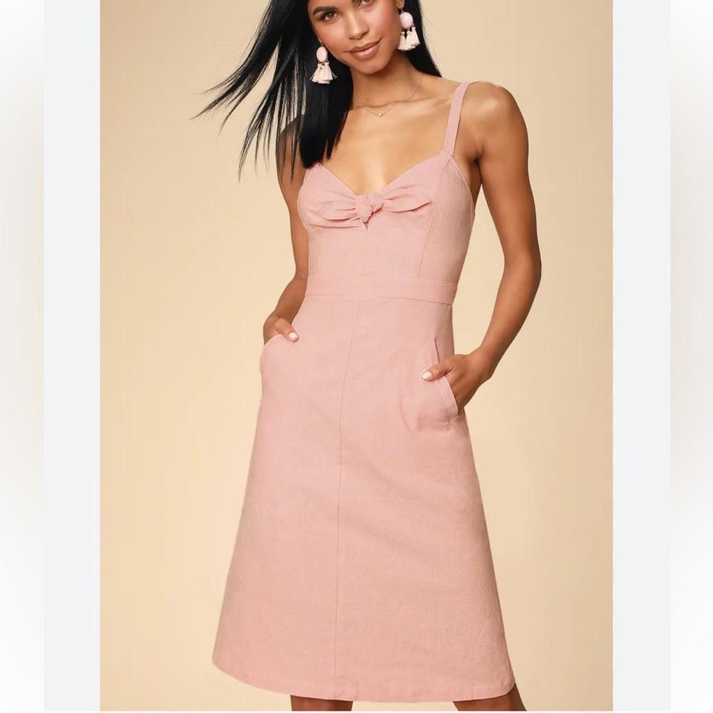 Lulus Lulus Ain't No Other Coral Chambray Dress XL Size XL / US 12-14 / IT 48-50 - 1 Thumbnail