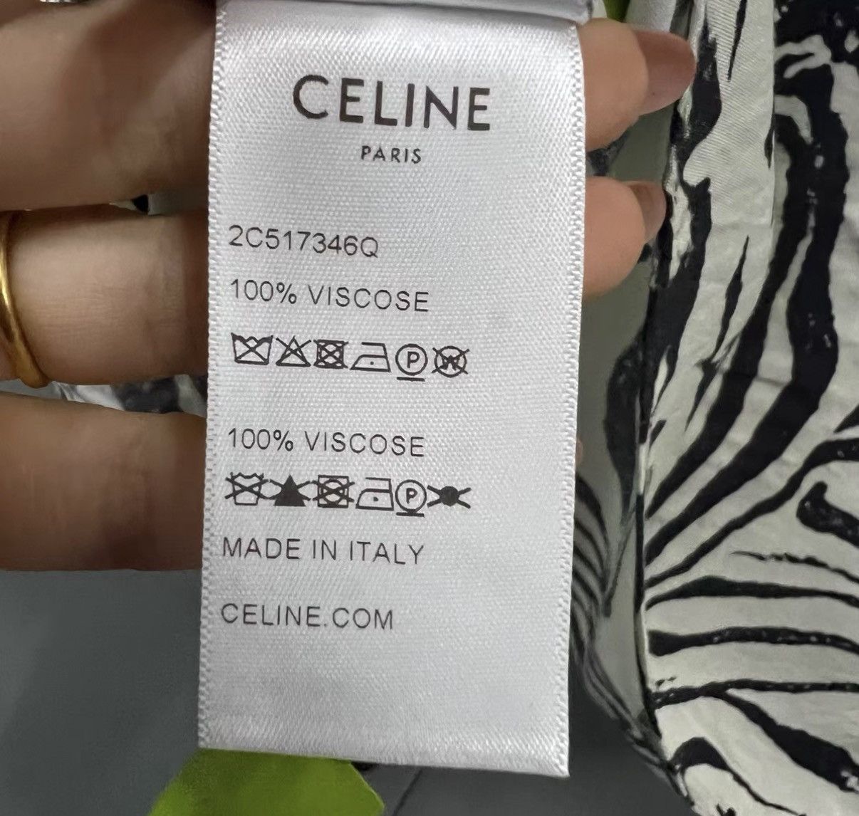 Celine Celine Zebra Print Short Sleeve Shirt J41 Size S / US 4 / IT 40 - 3 Thumbnail