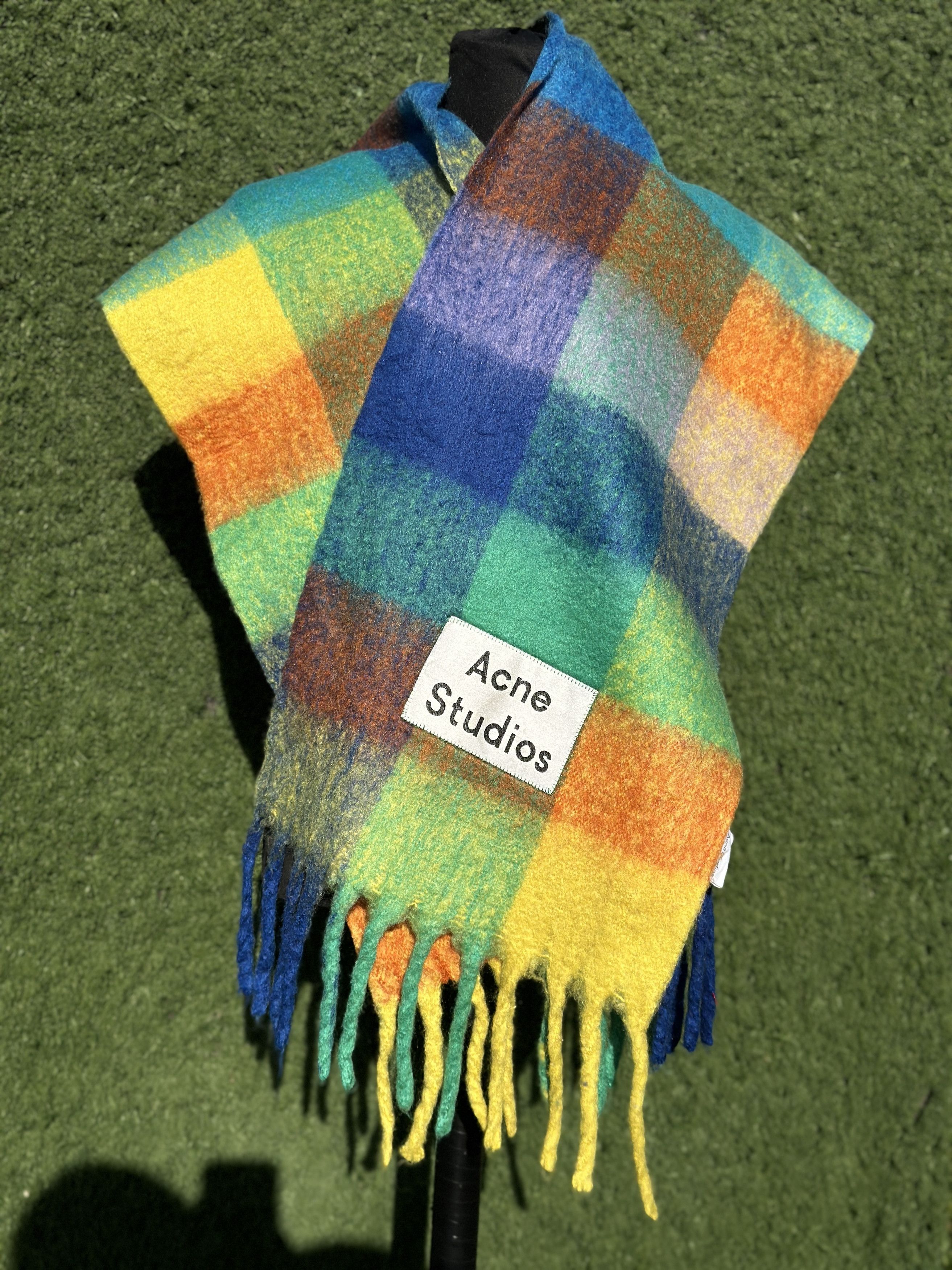 Acne Studios Acne Studios Multicolor Checked Scarf Fringe Unisex Italy Size ONE SIZE - 2 Thumbnail