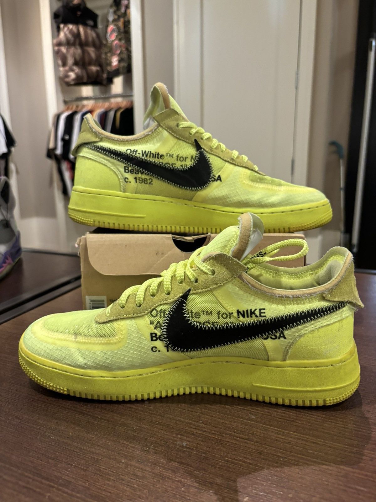 Nike × Off-White Nike Air Force 1 Low ‘Volt’ ‘Off-White’ Size US 10 / EU 43 - 3 Thumbnail