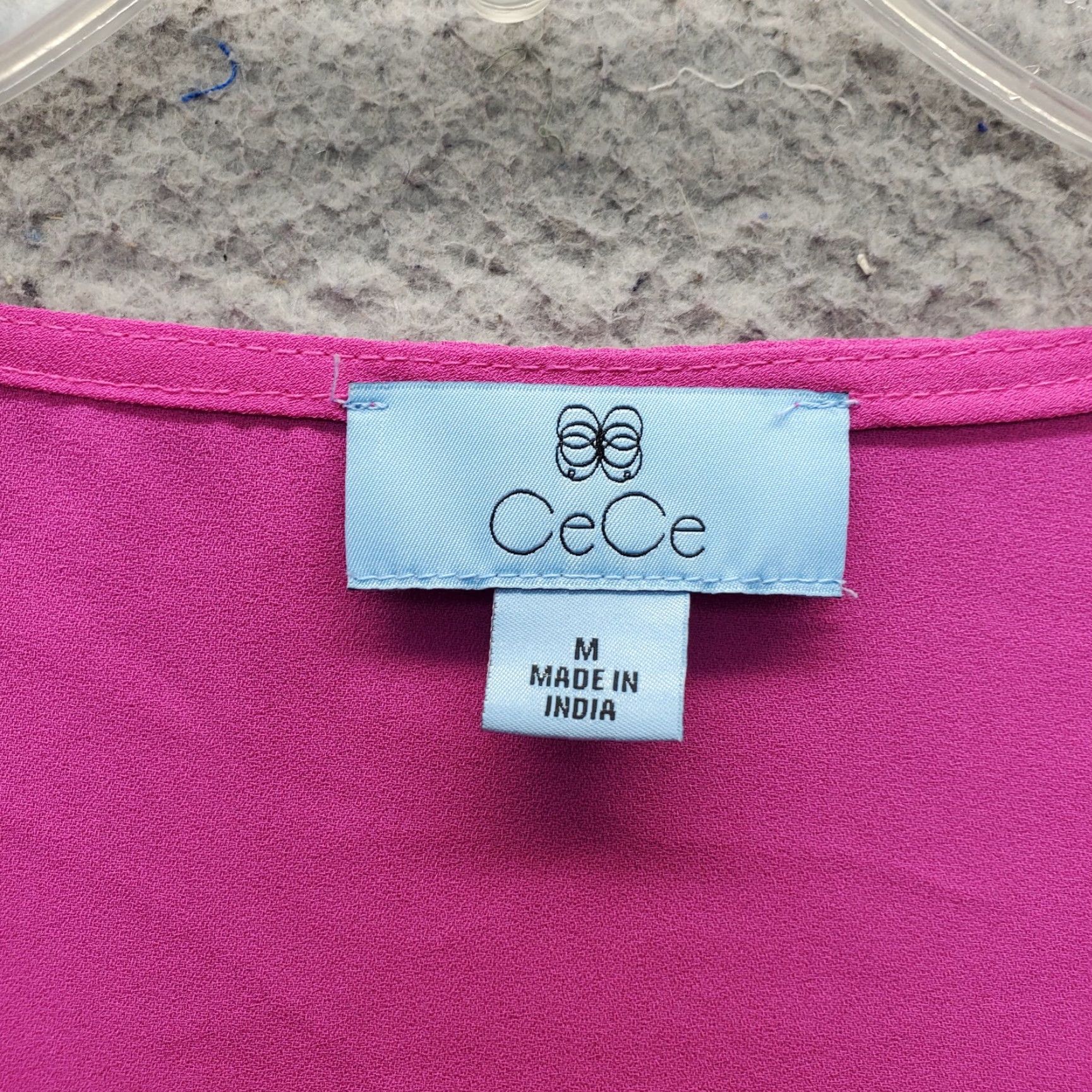 Vintage CeCe Blouse Womens M Pink Balloon Sleeve V Neck Shirt Size M / US 6-8 / IT 42-44 - 5 Thumbnail