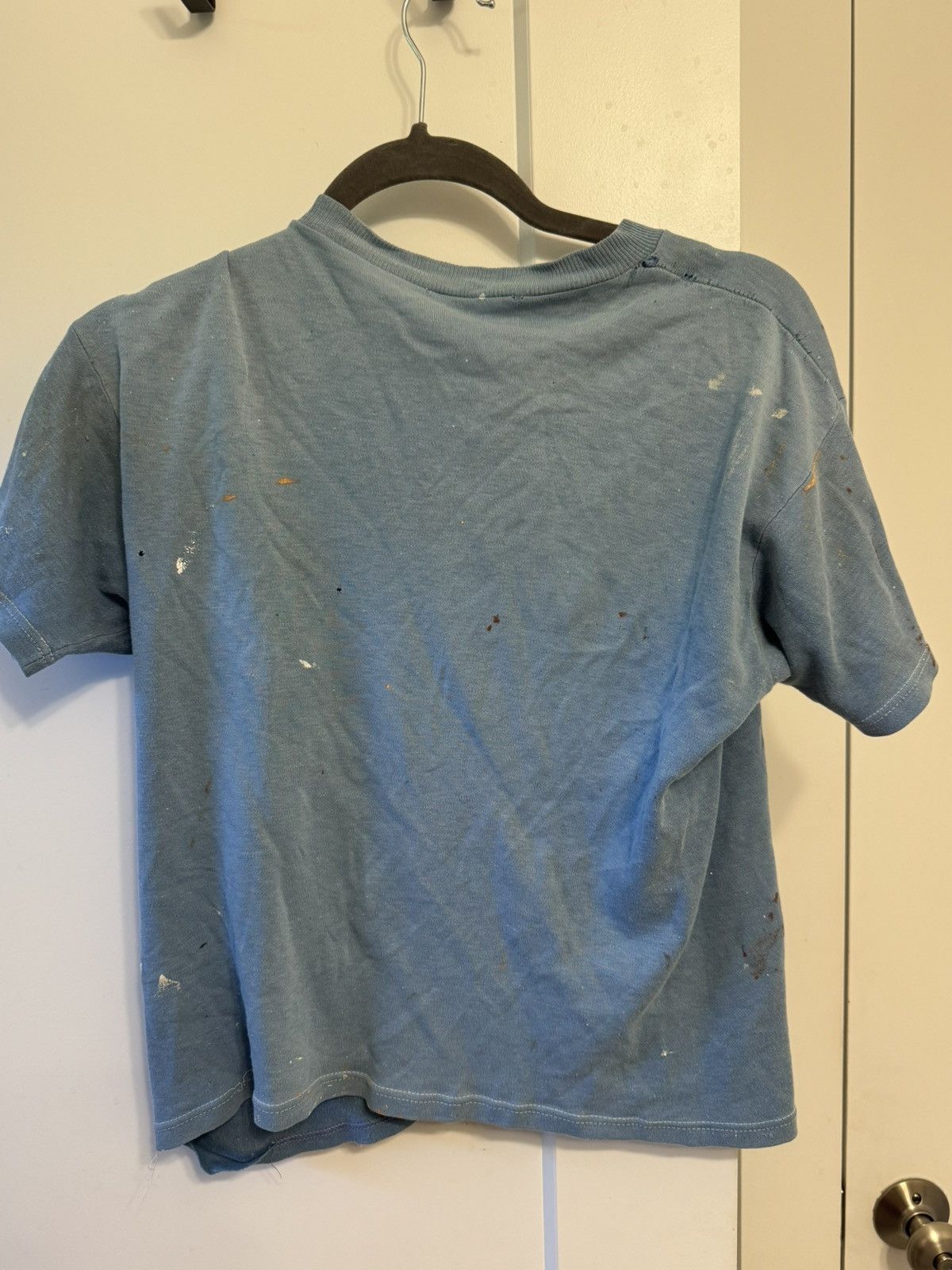 Vintage 1970s Blue Paint Splatter Tee Size US XS / EU 42 / 0 - 2 Thumbnail