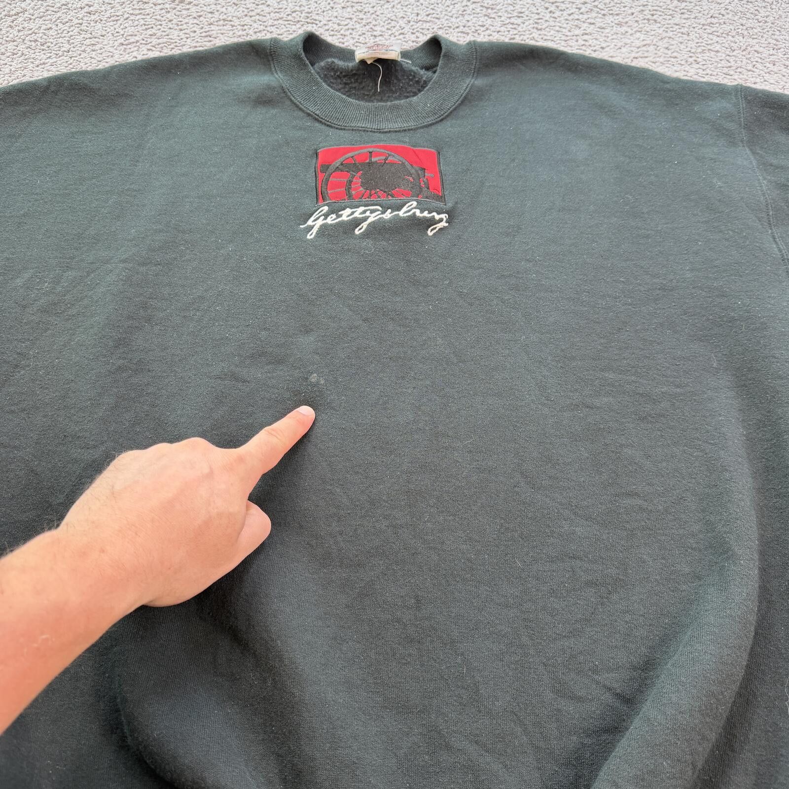 Jerzees Vintage 90s Gettysburg Embroidered Crewneck Sweatshirt XXL Size US XXL / EU 58 / 5 - 7 Thumbnail