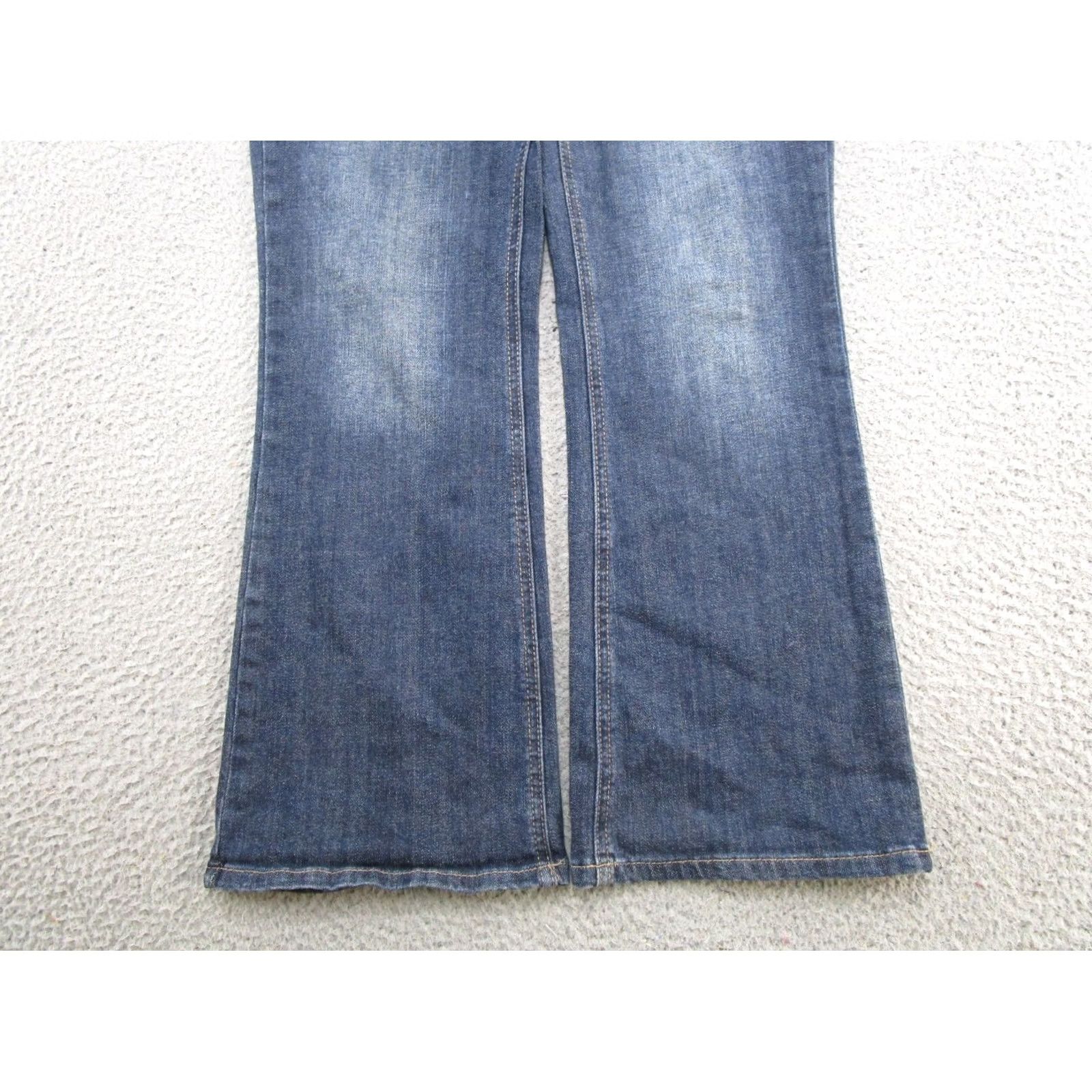 Vintage Maurices Womens Bootcut Dark Wash Stretch Blue Denim Jeans Size 7/8 X Short - Good Used Condition Size 30" / US 8 / IT 44 - 2 Thumbnail