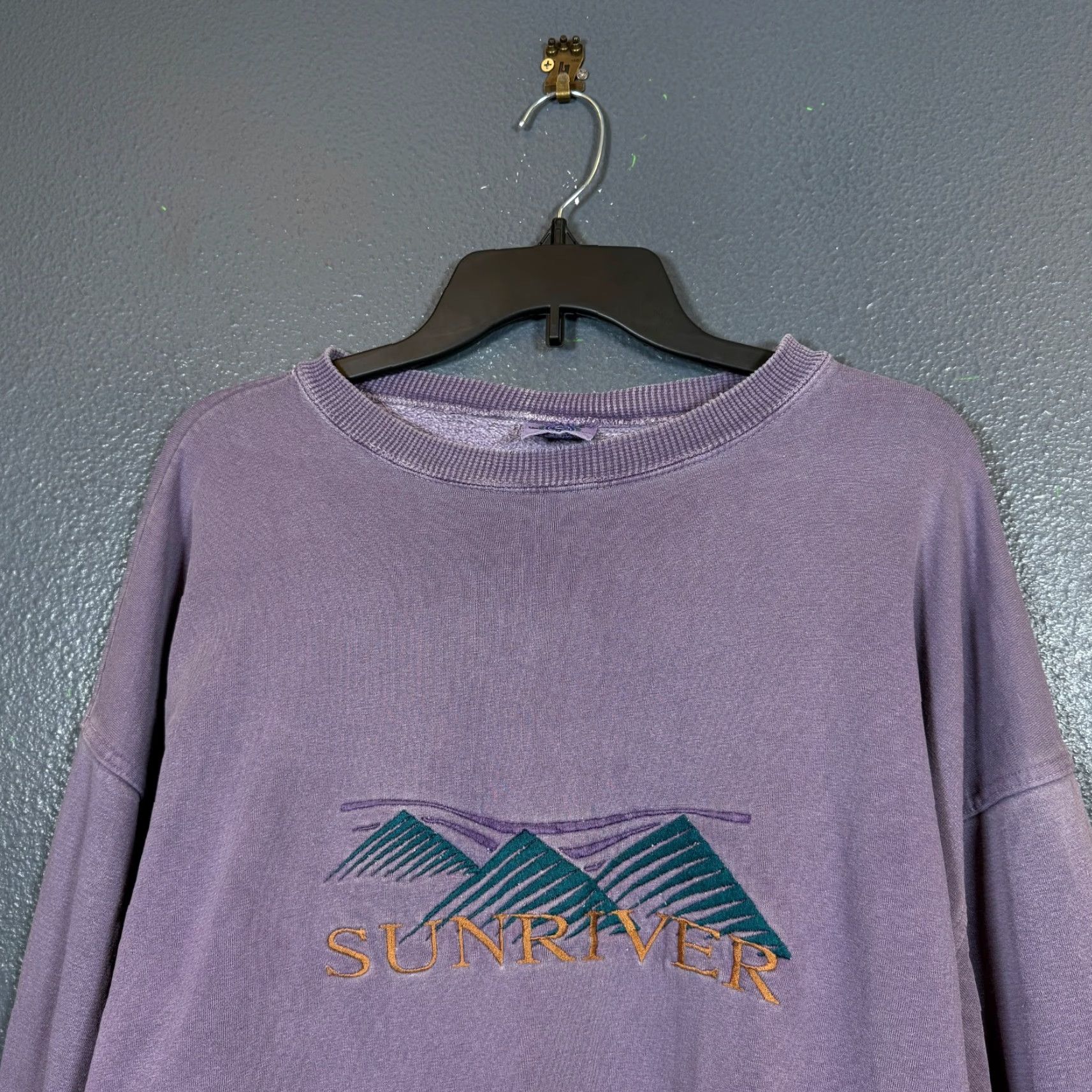 VINTAGE Somers Purple SUNRIVER Crew Neck Sweatshirt XL Men’s Casual Pullover Outdoor