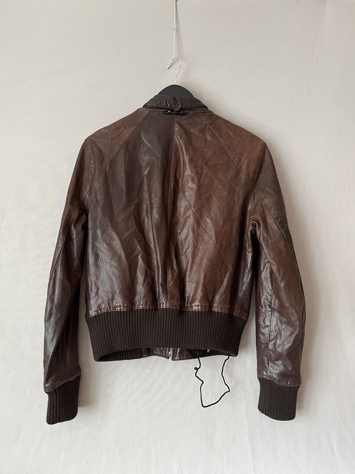 Hugo Boss Hugo Boss Real Leather Brown Bomber Jacket Detachable Pouch Size L / US 10 / IT 46 - 14 Thumbnail