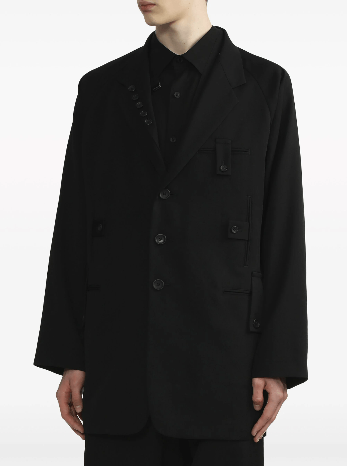 Yohji Yamamoto Yohji Yamamoto Pour Homme W/Gabardine LAPEL BUTTON 5PK JKT Size US L / EU 52-54 / 3 - 11 Thumbnail