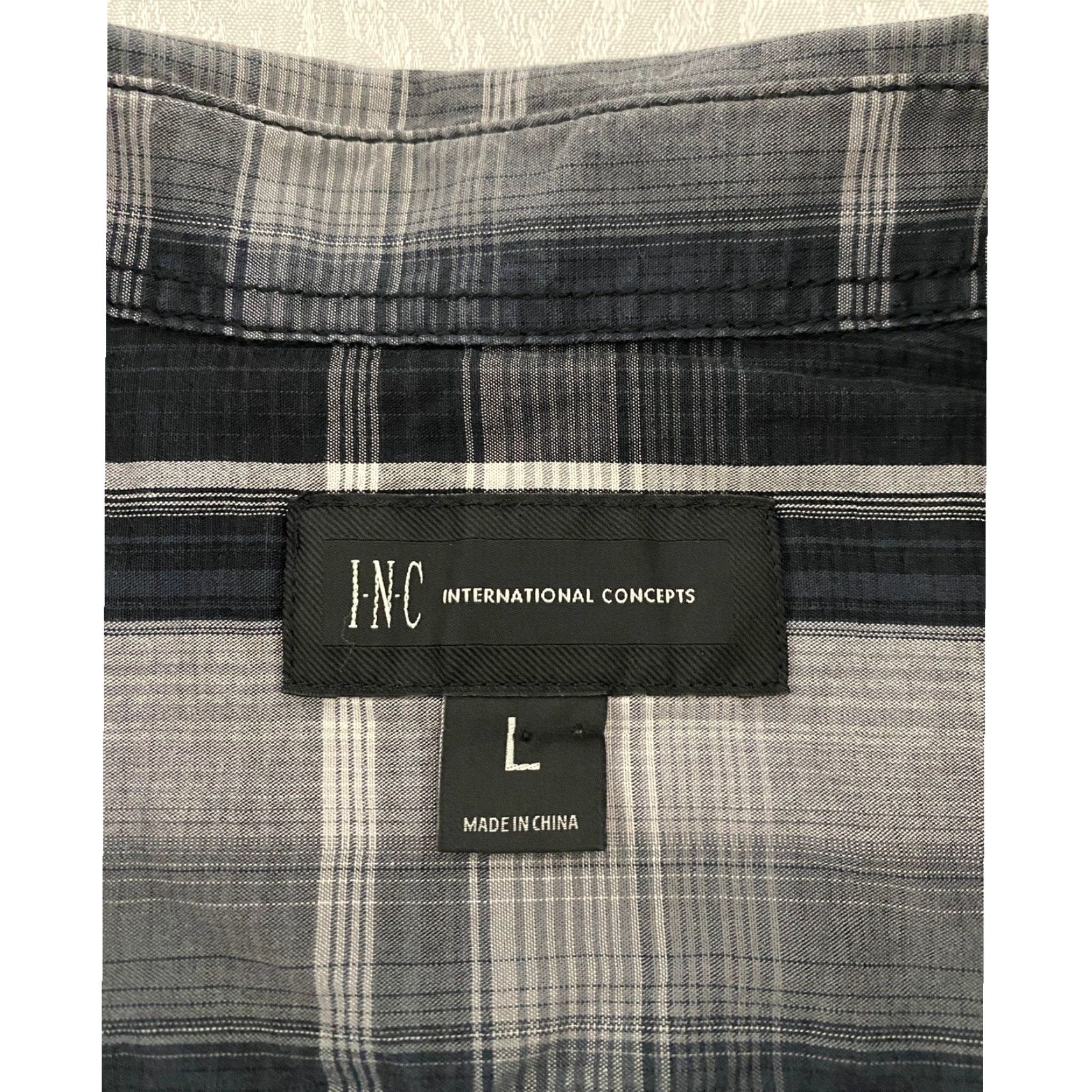 Vintage INC International Concepts Mens Large Plaid Snap Front Shirt Epaulets Size US L / EU 52-54 / 3 - 7 Thumbnail