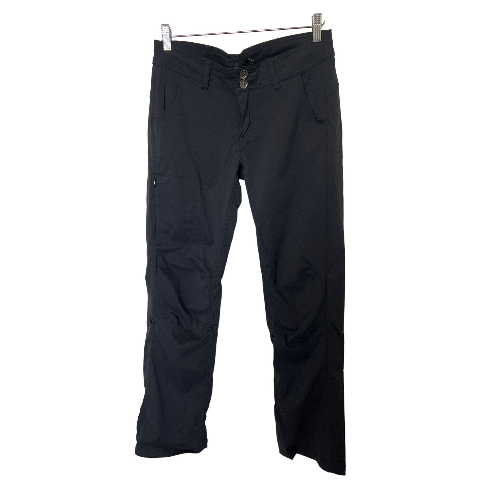 Prana Hiking Pants Black With Pockets & Roll-Up Legs