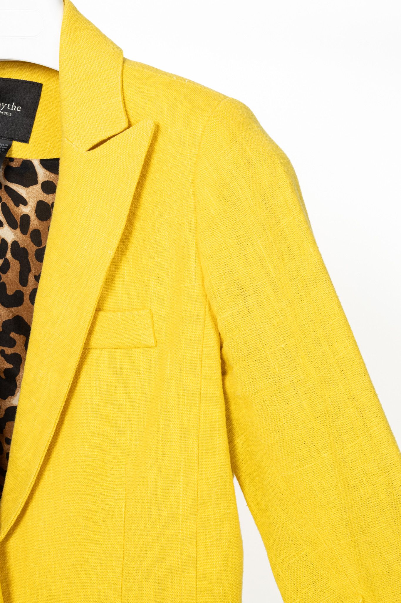 SMYTHE Smythe Boy Linen Leopard-Lining Single-Breasted Blazer Size S / US 4 / IT 40 - 5 Thumbnail