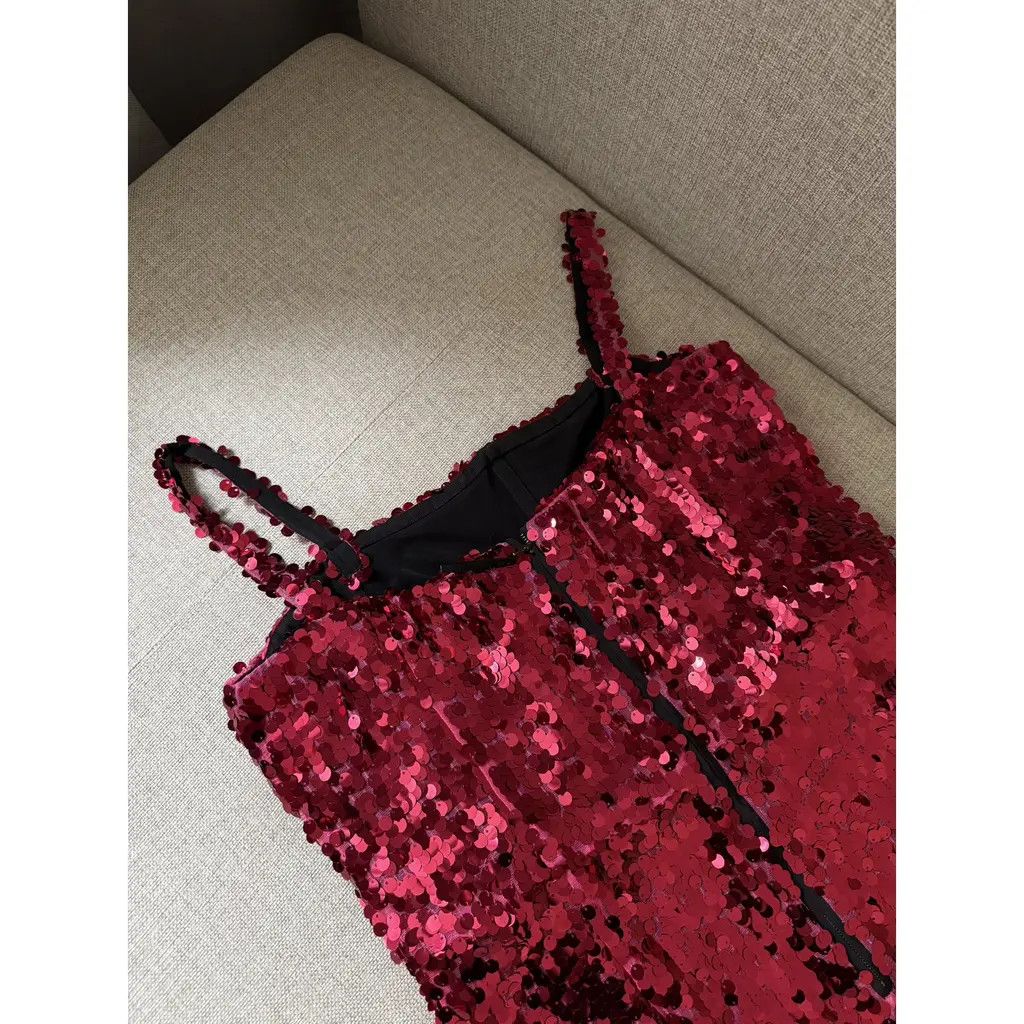 Dolce & Gabbana Dolce & Gabbana Red Sequin Bodycon Cocktail Dress Size IT 46 Size L / US 10 / IT 46 - 5 Thumbnail