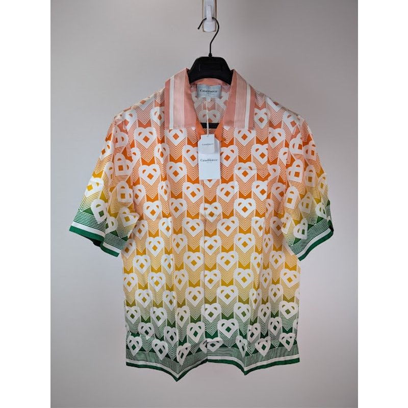 Casablanca o1rshd1 Gradient Heart Monogram Short-Sleeve Shirt in Multi Size US L / EU 52-54 / 3 - 2 Thumbnail