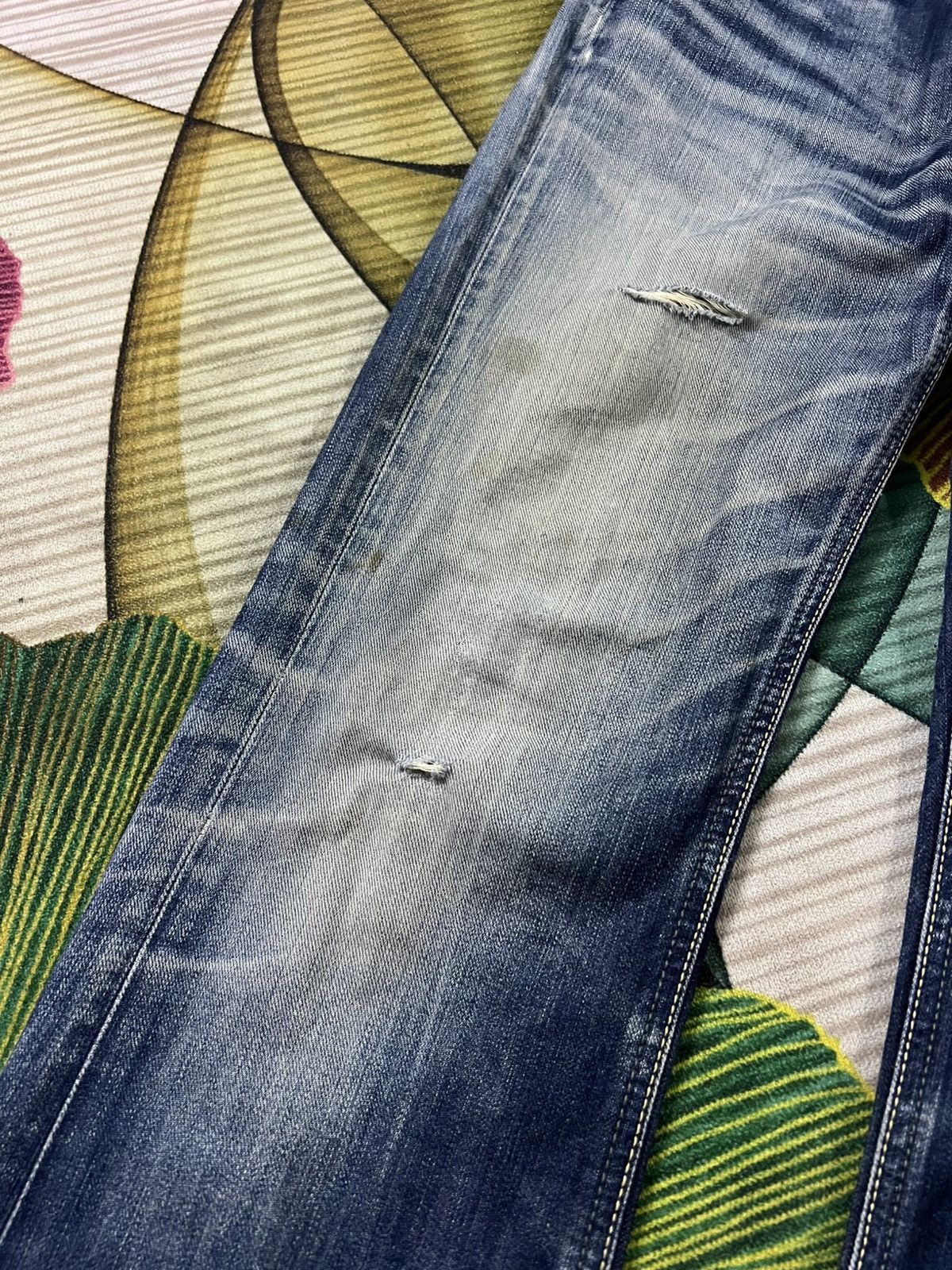 Japanese Brand × Jean × Lee 💥Flare💥Vintage Lee Rider Distressed Jean Size US 31 - 6 Thumbnail