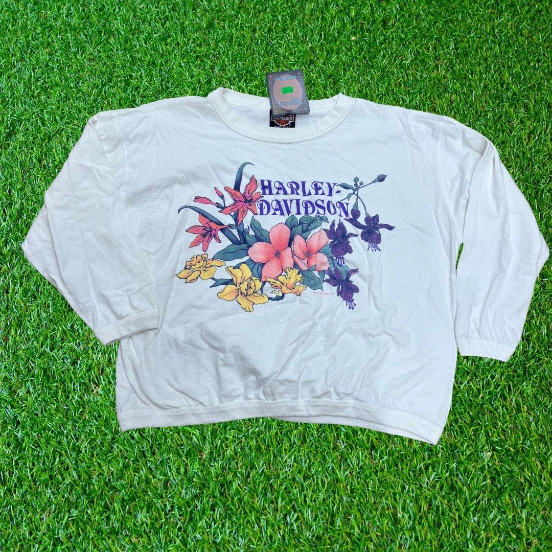 Harley Davidson Vintage Floral Harley Davidson Cropped Sweater Size ONE SIZE - 1 Thumbnail
