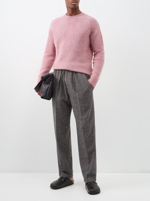 Jil Sander o1y1124 Cool Crew-Neck Wool Sweater in Pink Size US M / EU 48-50 / 2 - 2 Thumbnail