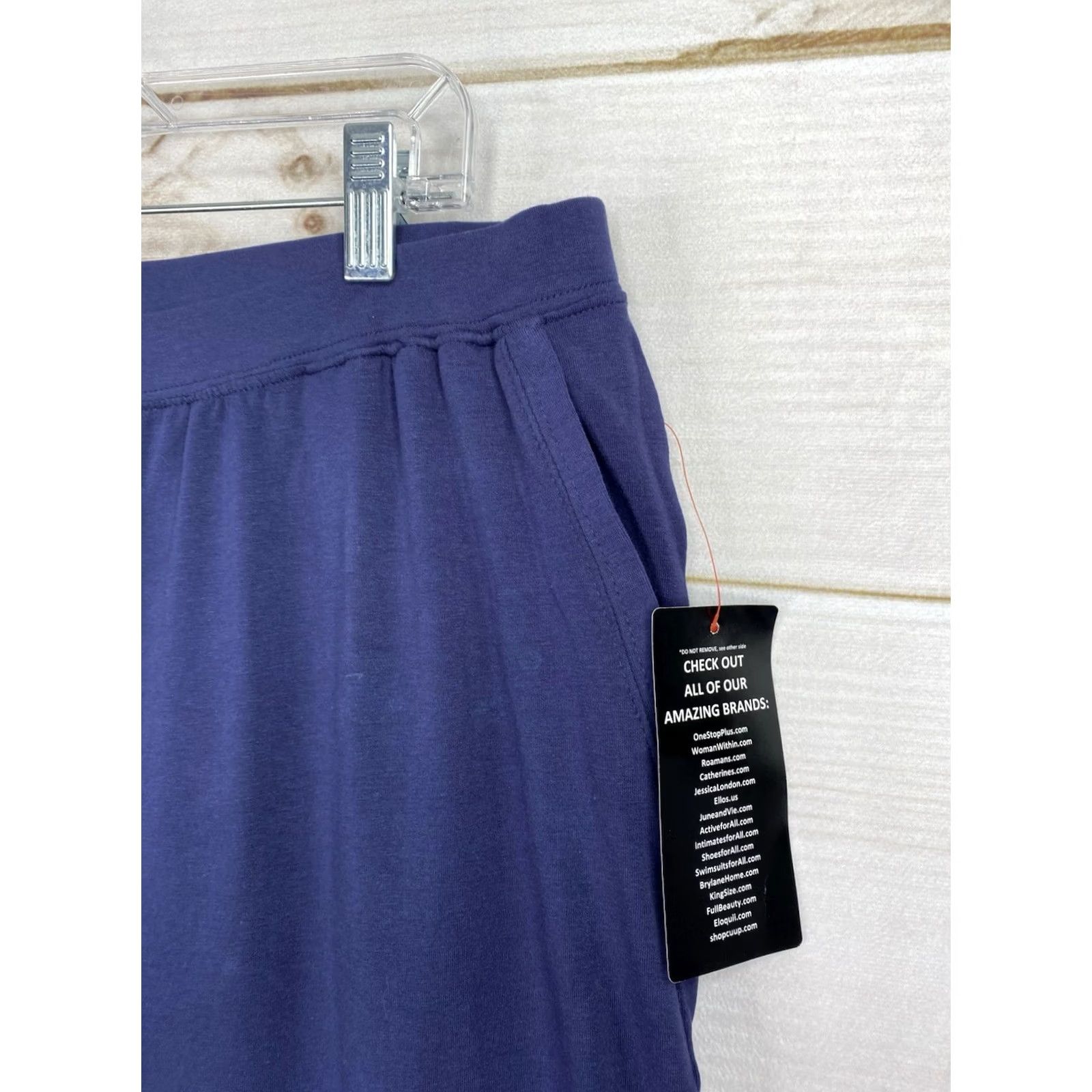 Vintage Catherines Suprema Collection Pants 1X P Blue Wide Leg Lounge Athleisure NWT Size 40" / US 18 - 2 Thumbnail