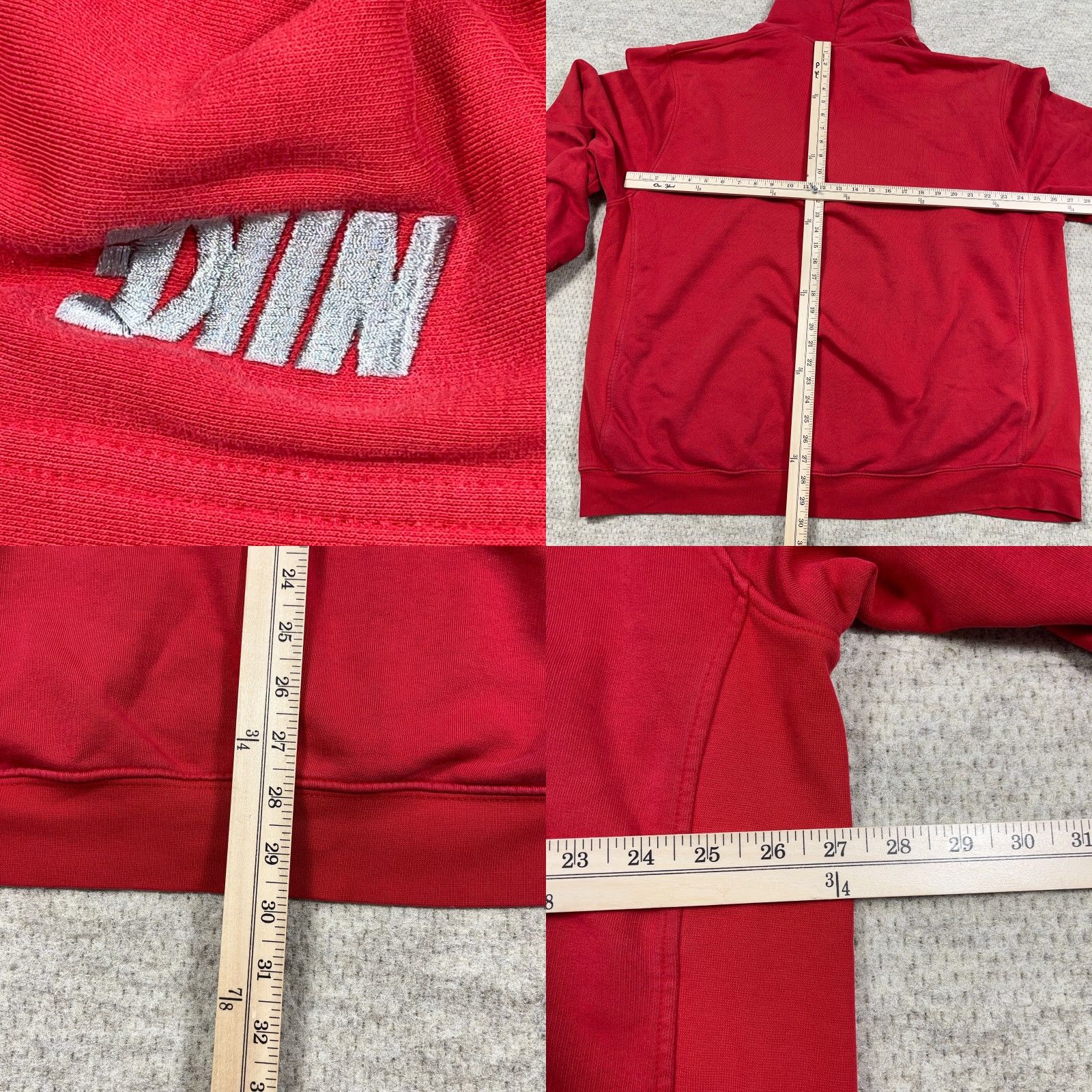 Nike VINTAGE Nike Hoodie Men XXL Red Sweatshirt Spellout Swoosh 1/4 Zip Grunge N/A Size US XXL / EU 58 / 5 - 8 Thumbnail