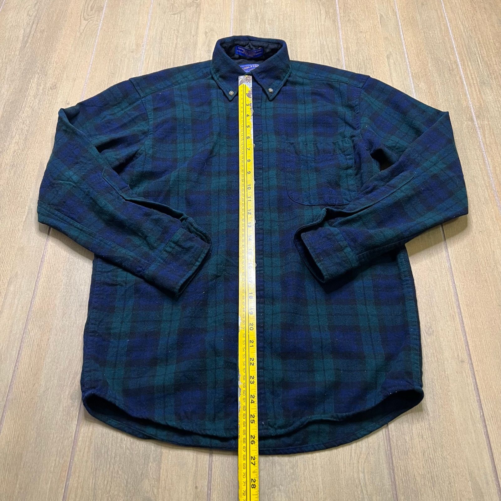 Pendleton Vintage Pendleton Blue Green Plaid Virgin Wool Shirt Mens S Size US S / EU 44-46 / 1 - 8 Thumbnail