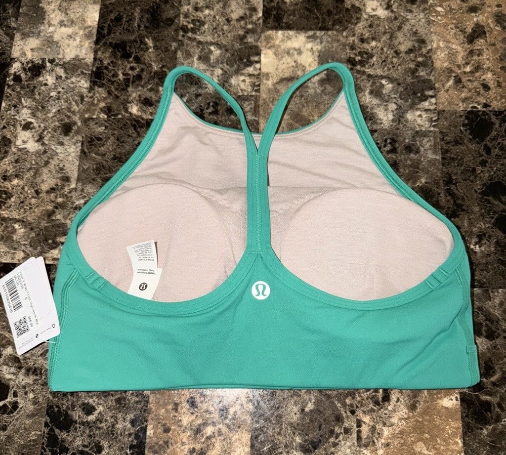 Lululemon LULULEMON FLOW Y WRAP FRONT HIGH NECK BRA GREEN SIZE 6 NWT Size ONE SIZE - 1 Thumbnail