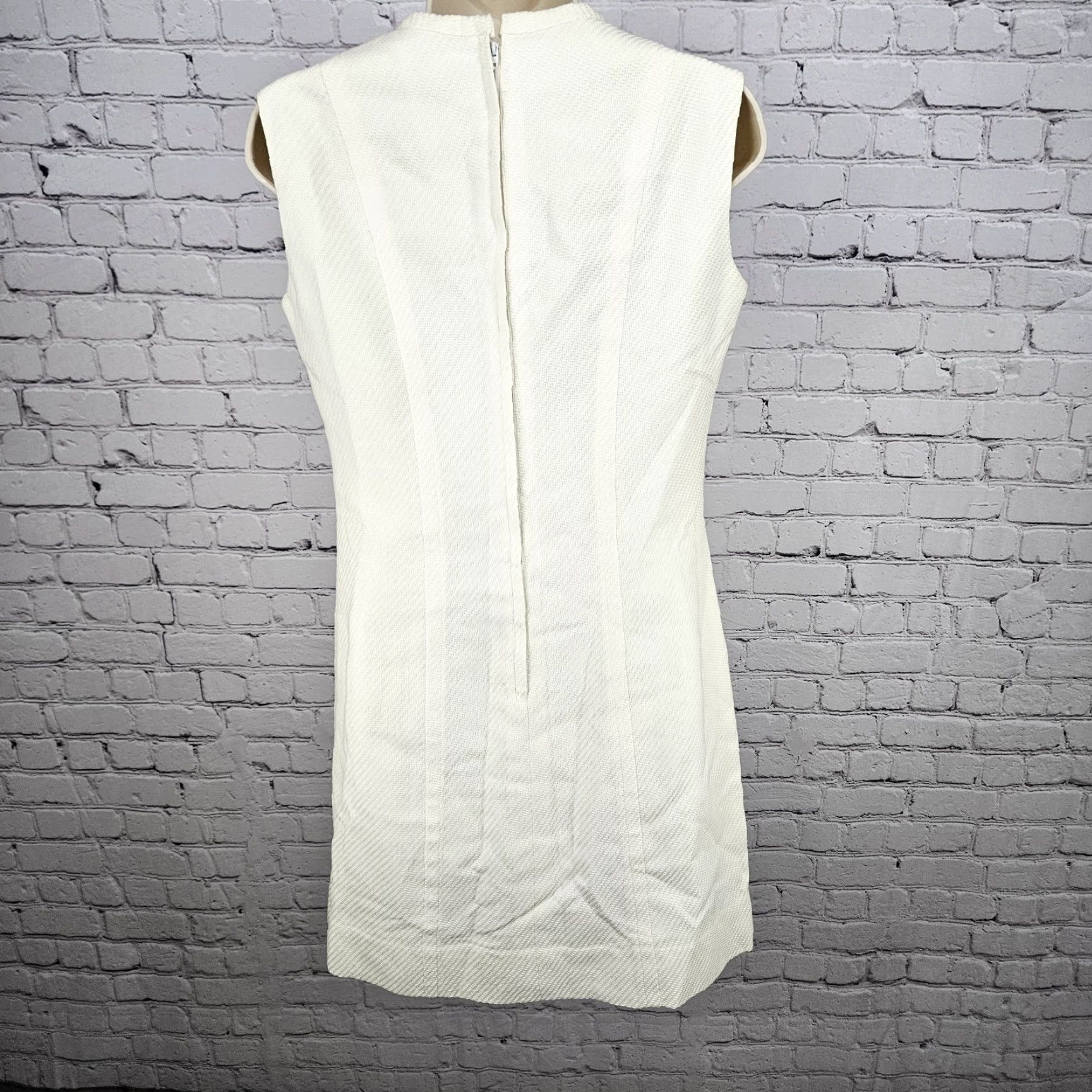Vintage VINTAGE Pamela Martin Ivory Textured Sleeveless Lined Midi Sheath Dress 12 Size XL / US 12-14 / IT 48-50 - 2 Thumbnail