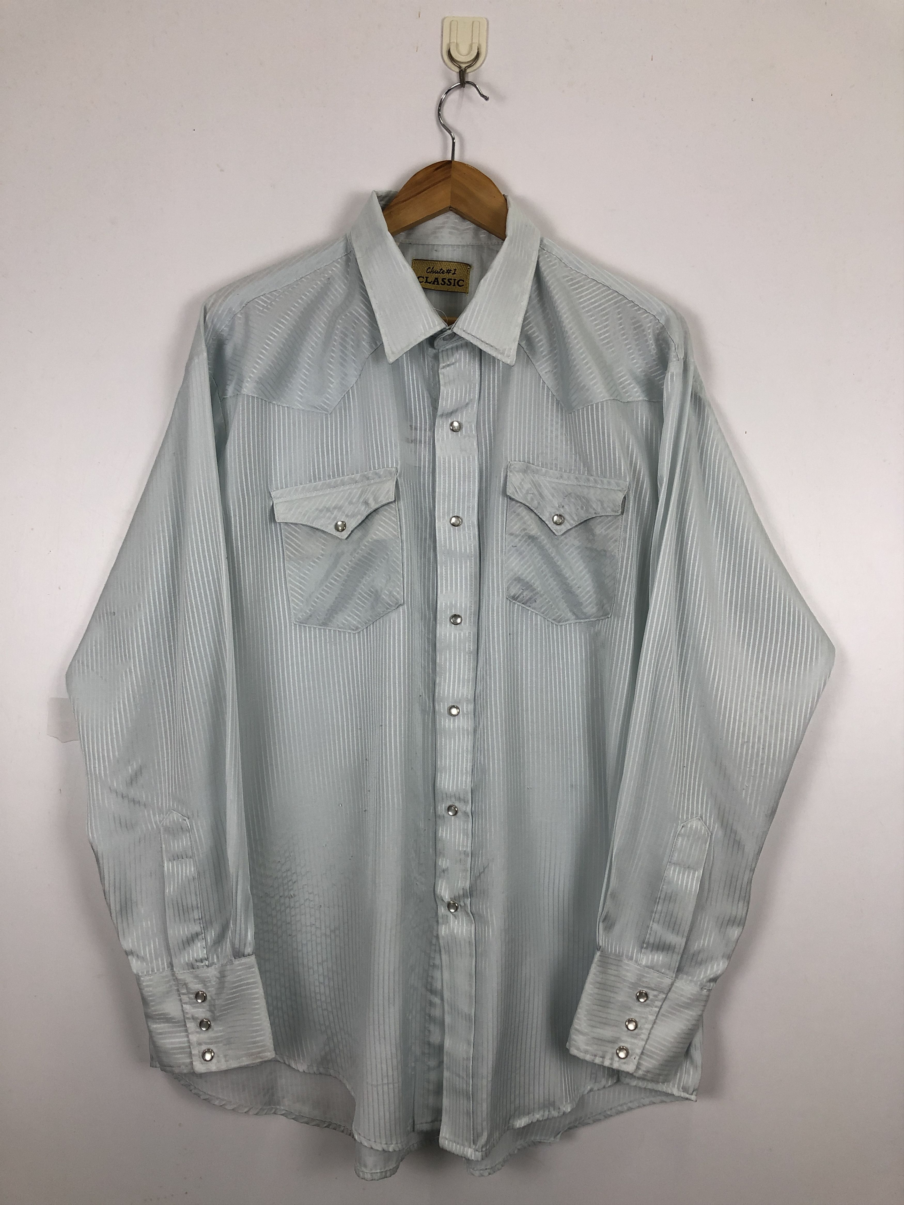 Japanese Brand × Vintage Vintage 80s Striped Western Shirt TA0461 Size US XL / EU 56 / 4 - 1 Thumbnail