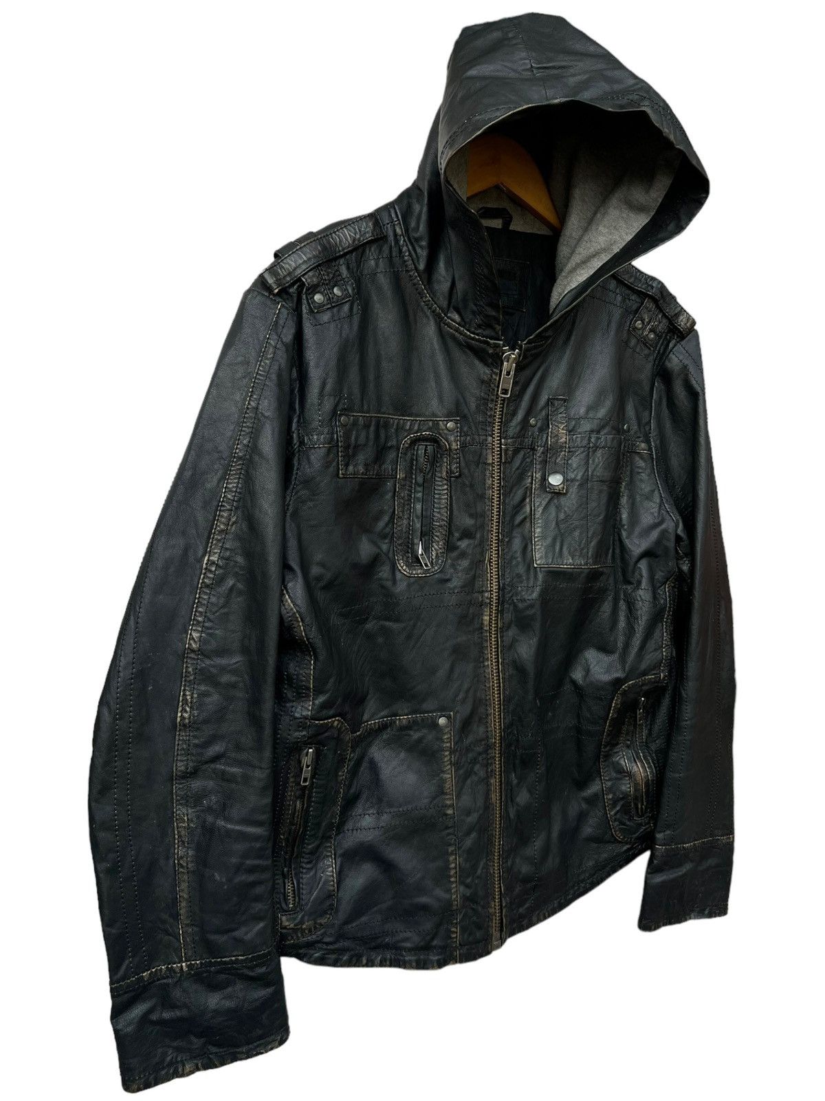 Japanese Brand Bondage Politix Multipocket Patchwork Punk Leather Jacket Size US L / EU 52-54 / 3 - 3 Thumbnail