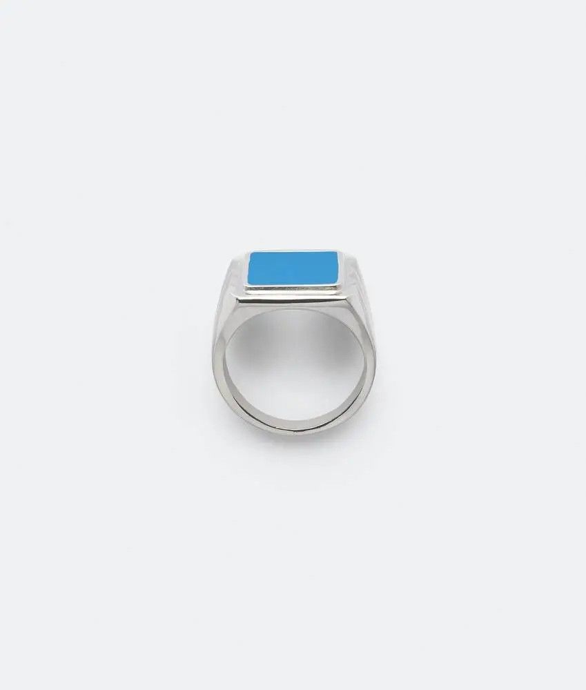 Bottega Veneta o1n1vont0425 Size: 15 / Unisex Essentials Ring Silver/Blue Size ONE SIZE - 6 Thumbnail