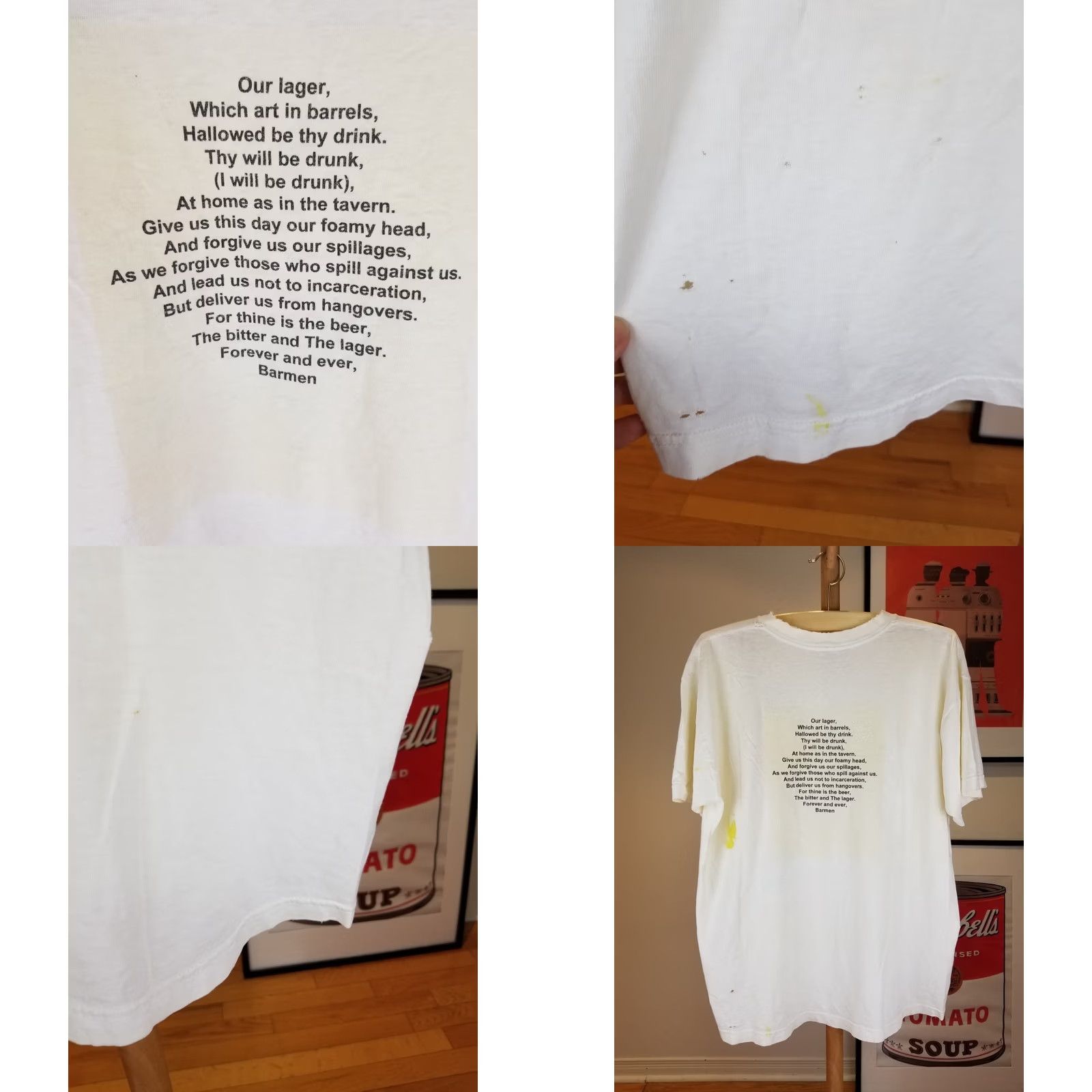 Vintage VINTAGE 90' MICKEY & FREINDS USA FLAG GOOFY DONALD DUCK PLUTO WORN T-SHIRT XL White Men Shirt XS? Size US XL / EU 56 / 4 - 10 Thumbnail