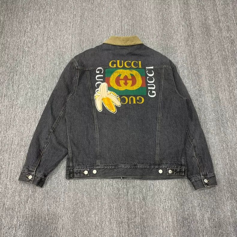 Gucci Gucci Banana plush double G denim jacket cotton jacket 2501 Size US S / EU 44-46 / 1 - 2 Thumbnail