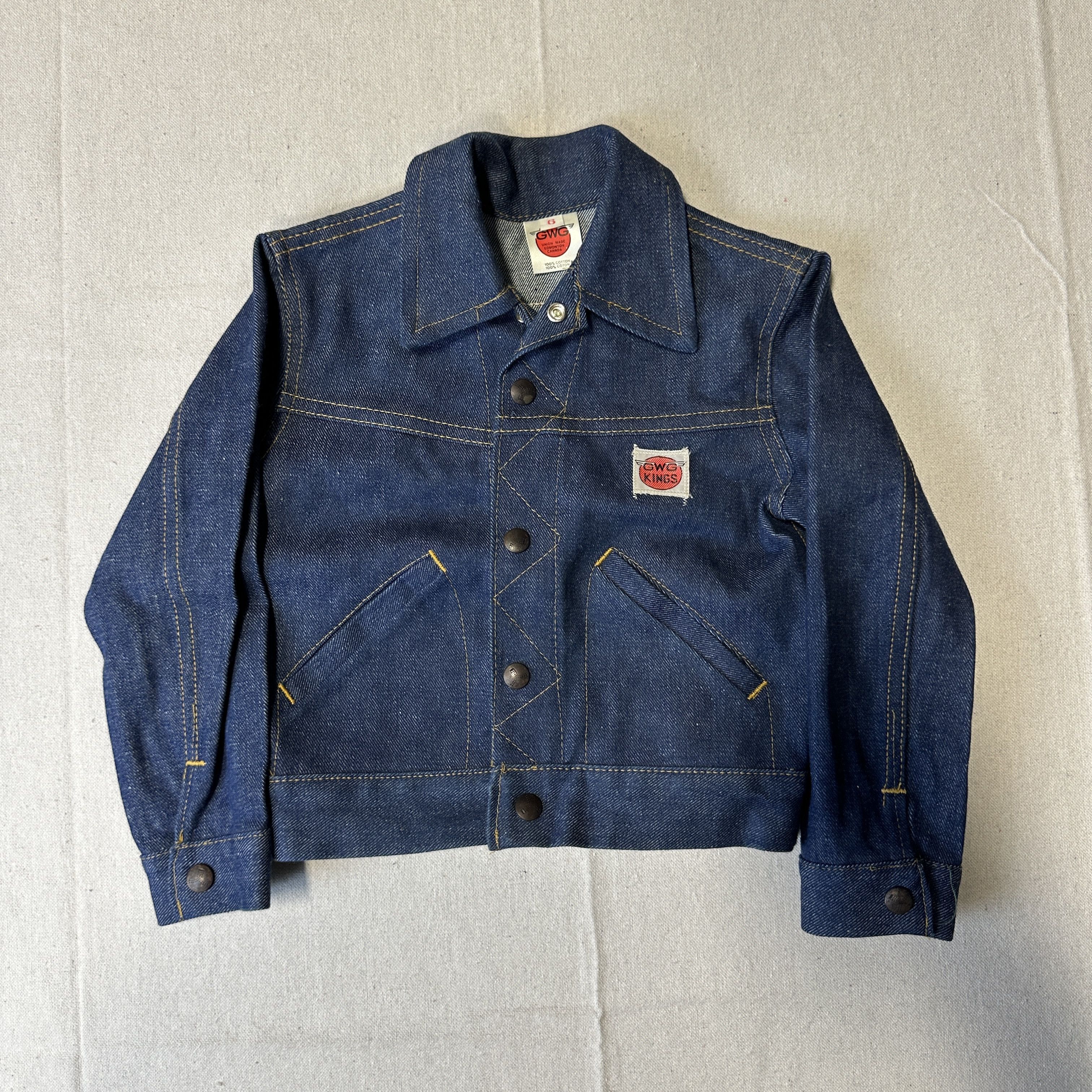 Vintage GWG Kings Denim Jacket Size 6 kids deadstock 50s